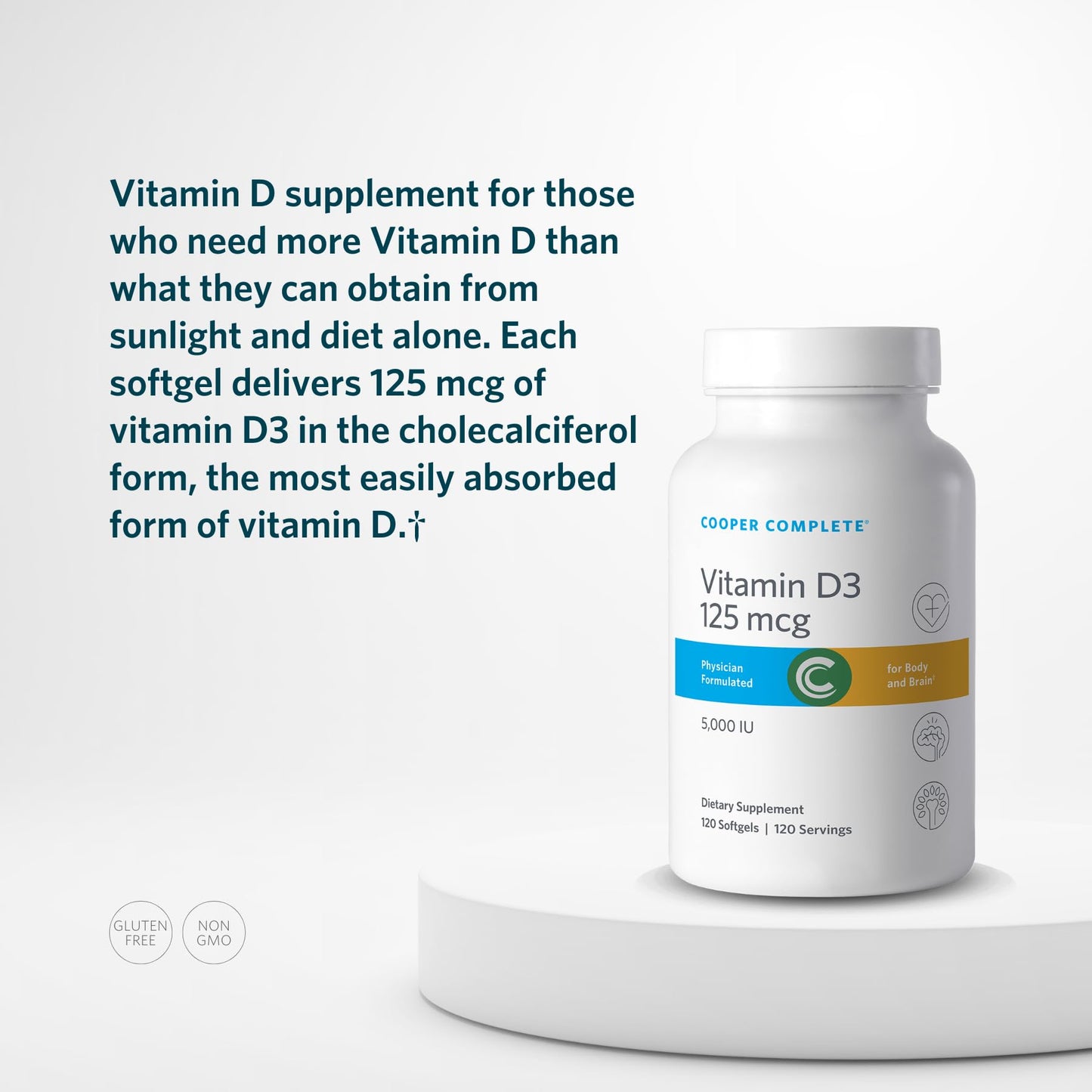 Cooper Complete Vitamin D3 5000 IU Softgels 120