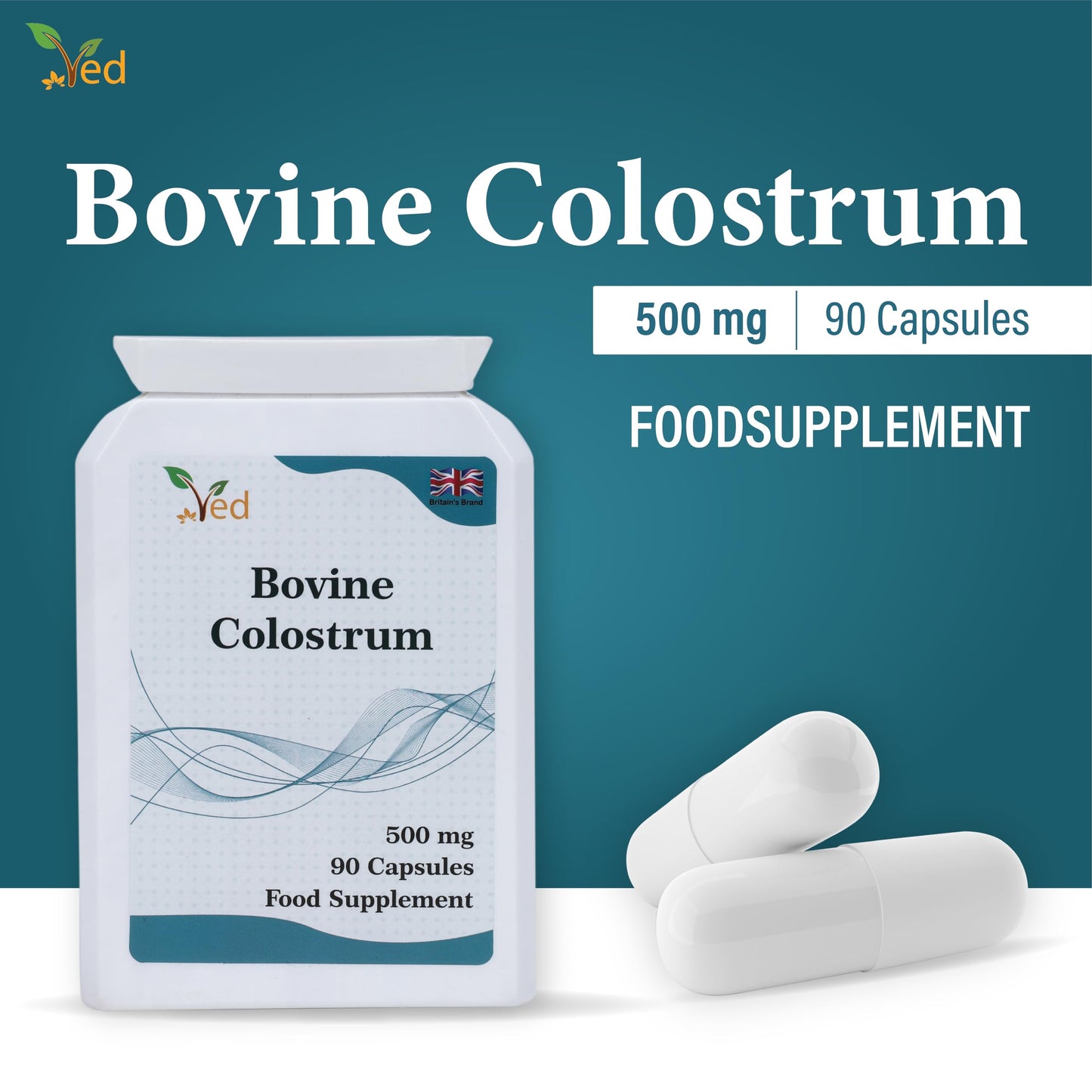 Ved Bovine Colostrum 500 mg Capsules, 90 Count