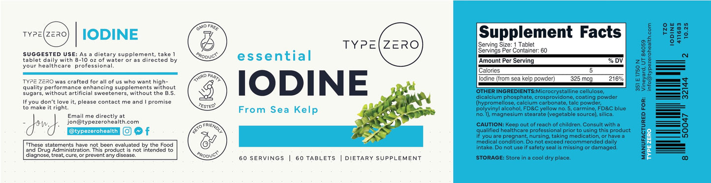Type Zero Clean Iodine Tablets Powder, 1 Ounce