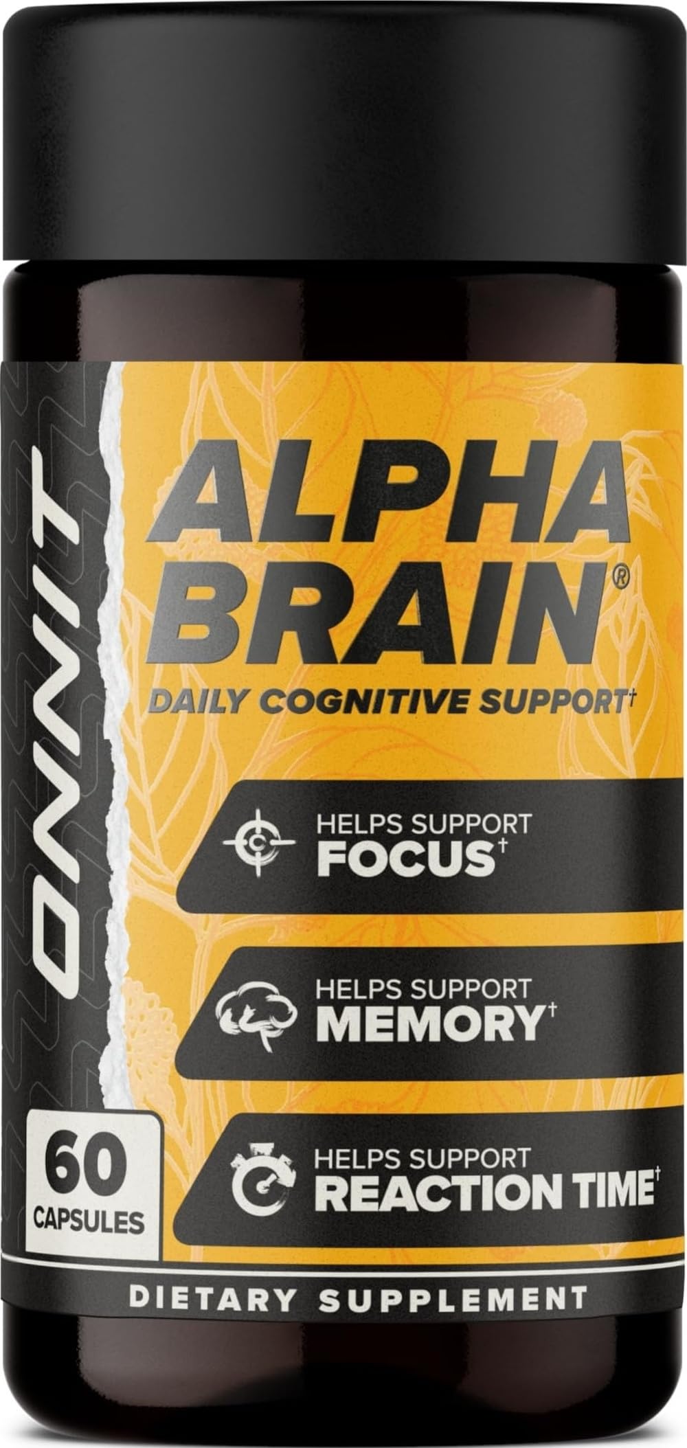 ONNIT Alpha Brain Nootropic Brain Supplement for Focus & Memory, Capsules, 60