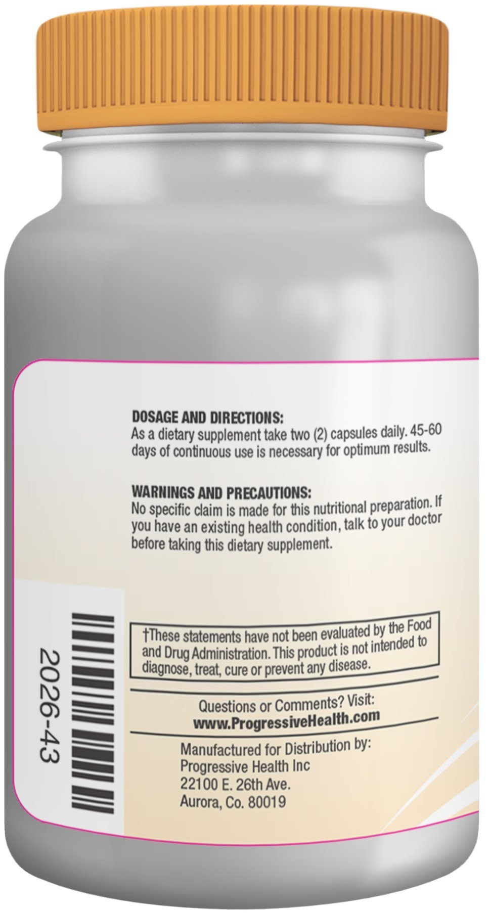 Progressive Health Capisette Water Retention Support Capsule 60 Count