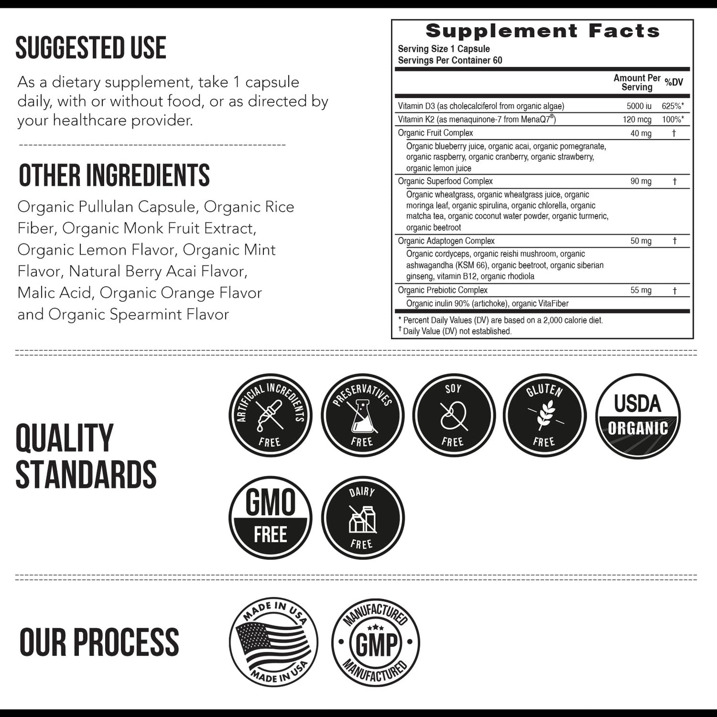 Triquetra Health Organic Plant D3 + K2 Capsules, 60 Count