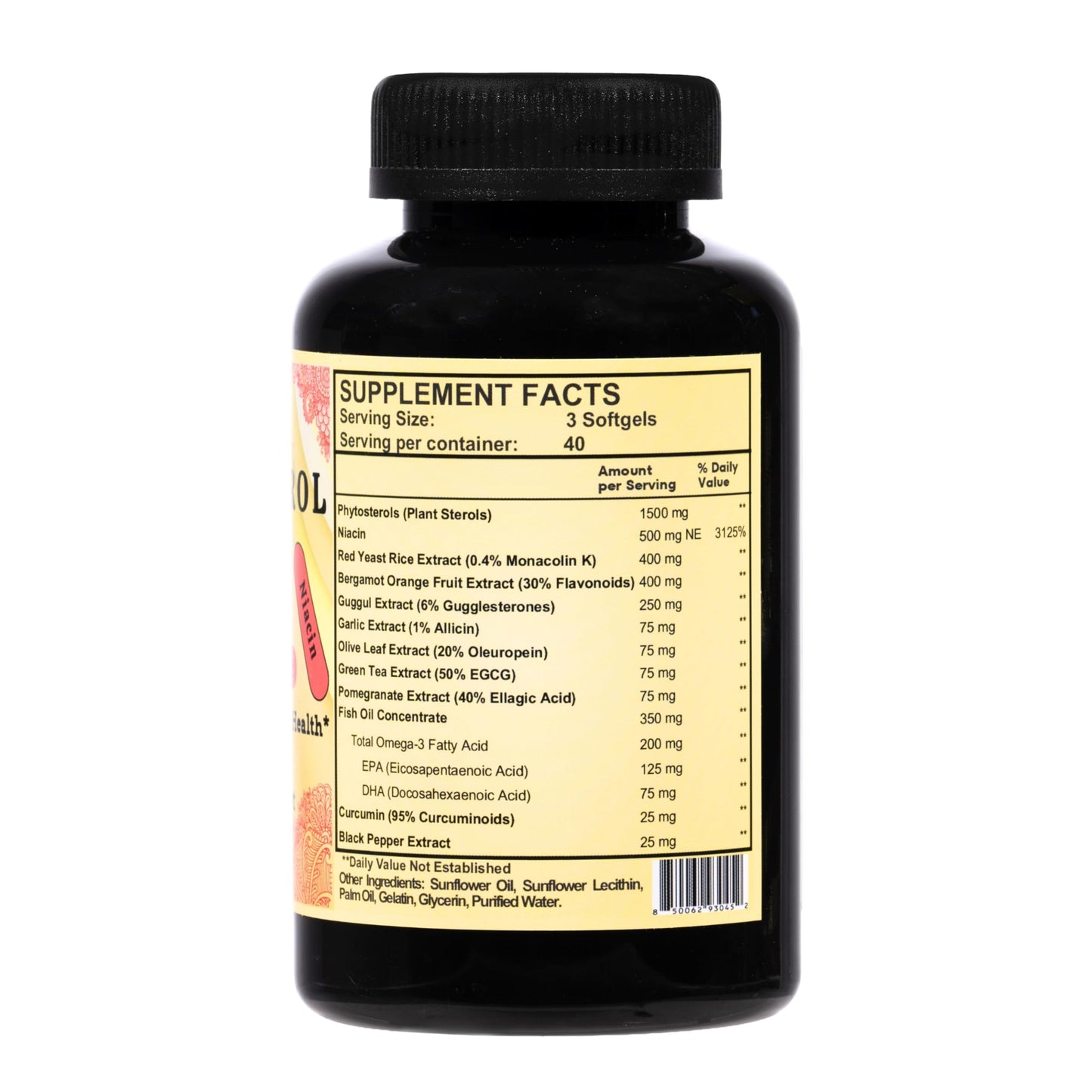 Nikoni Advanced Cholesterol Support 3600 mg Plant Sterols with 14-in-1 Supplement Softgels, 120 Count