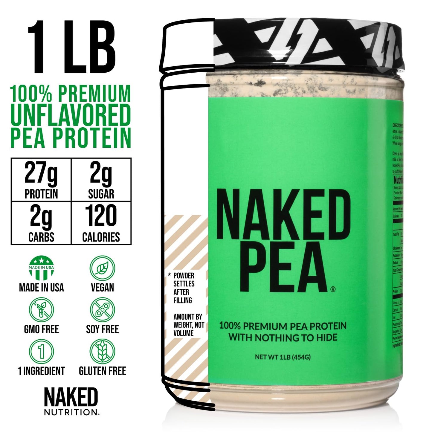 NAKED Pea Protein Isolate Powder 40 Servings