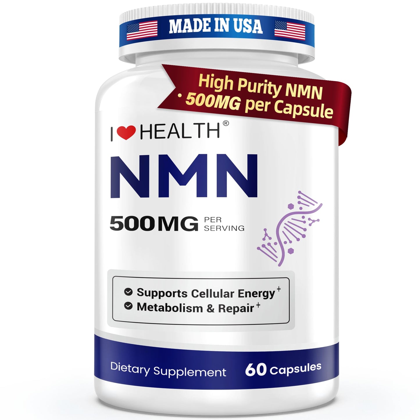 I LOVE HEALTH NMN 500mg Capsules 60 Count