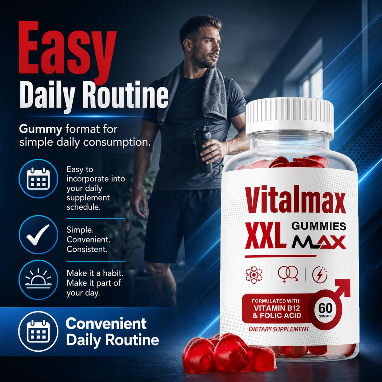 Vitalmax XXL Testosterone Booster Capsule, 1 Count