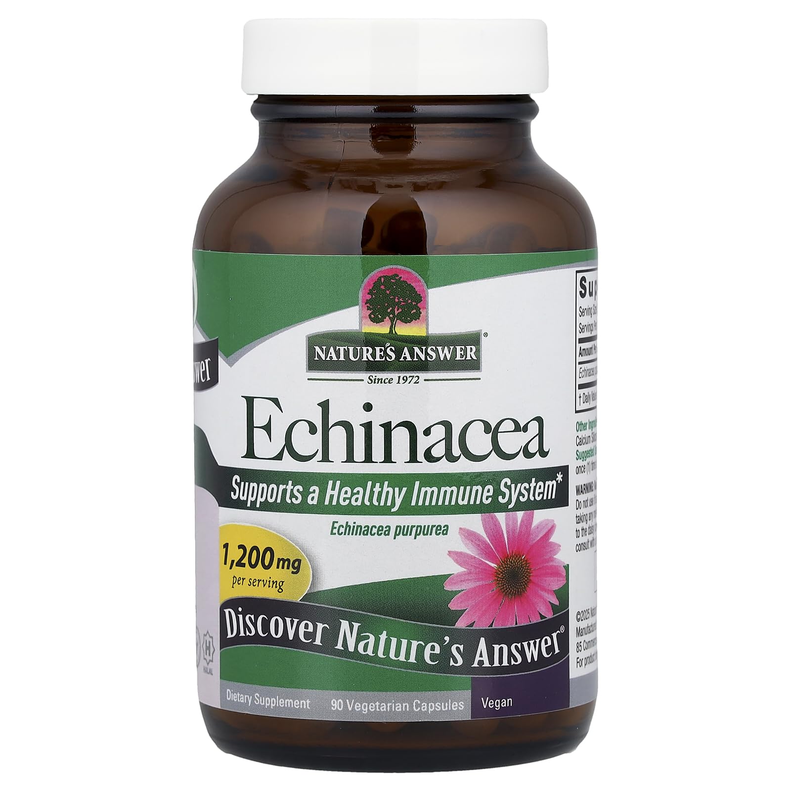 Nature's Answer Echinacea Purpurea Herb 1200 mg Capsule 90 Count