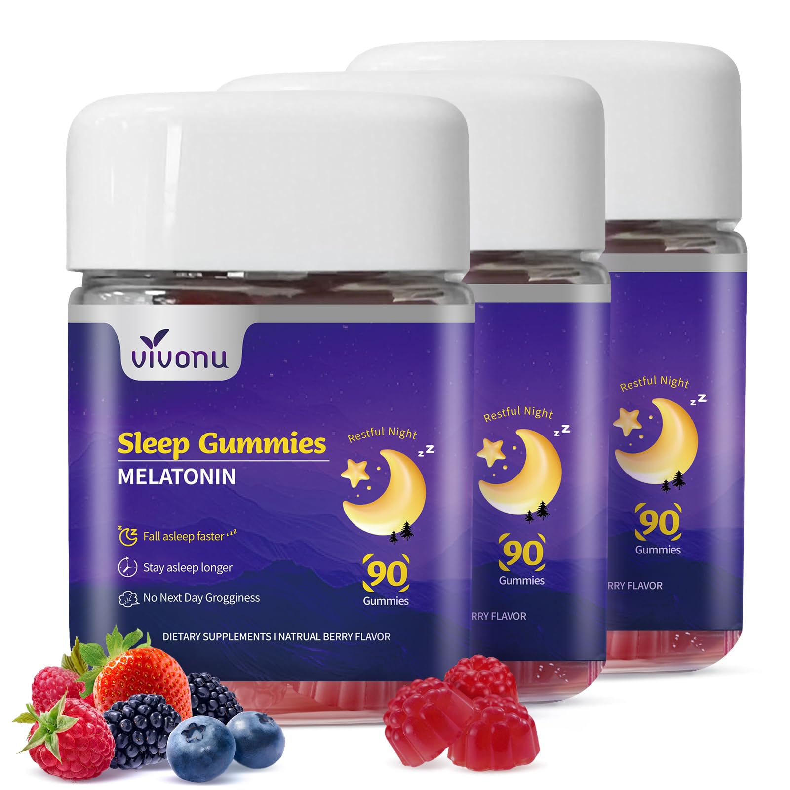 VivoNu Melatonin Gummies 10mg, 90 Count