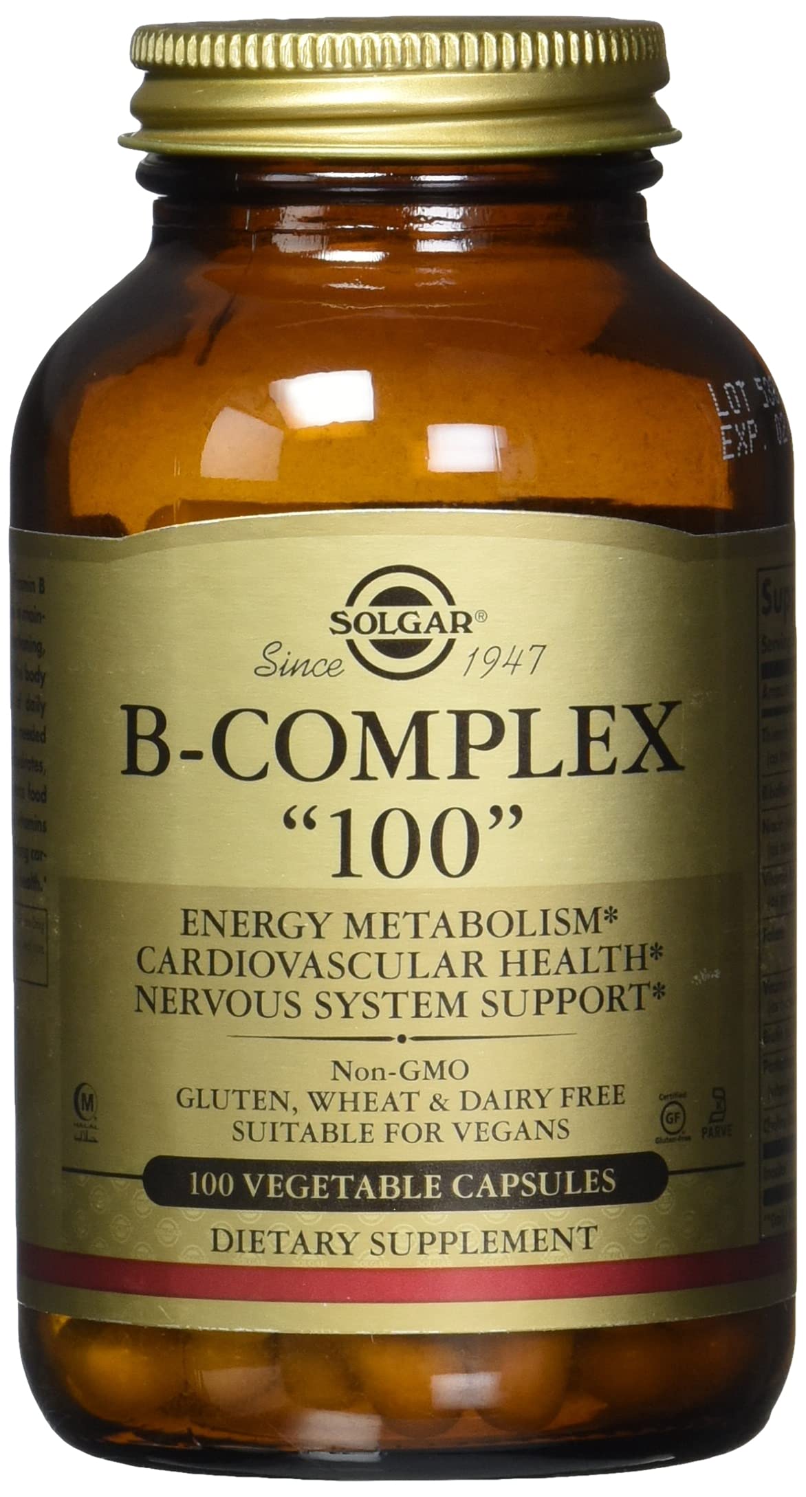 Solgar B-Complex 100 Vegetable Capsules, 100 Count