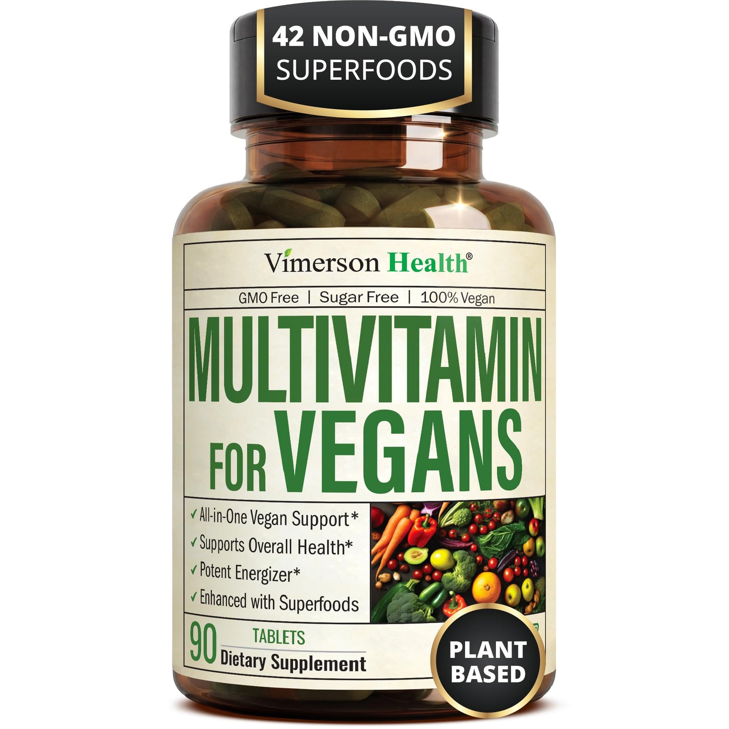 Vimerson Health Vegan Multivitamin for Women and Men, 90 Tablets