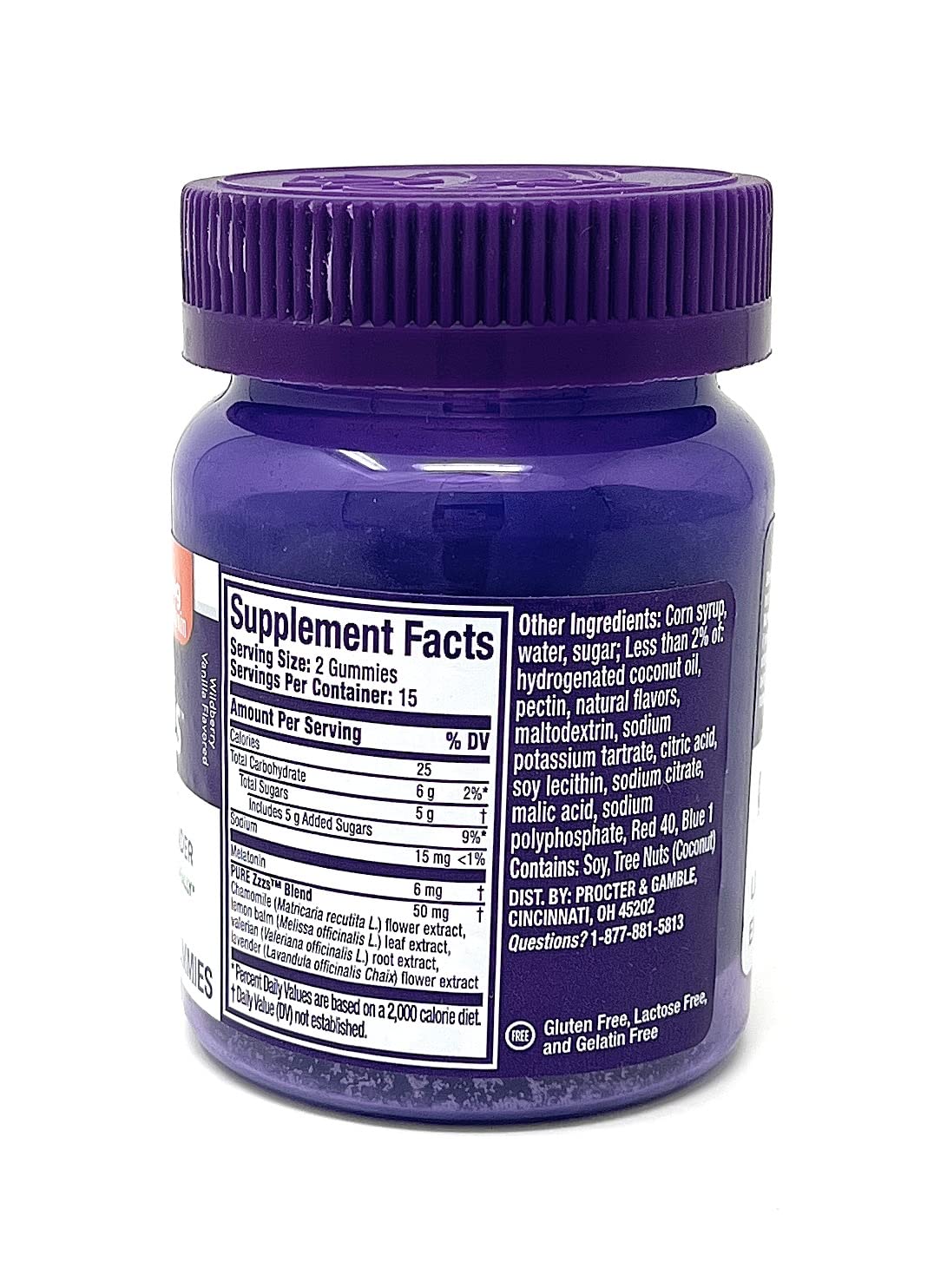 ZzzQuil Pure Zzzs Melatonin Gummies with Chamomile, Lavender, & Valerian Root, 60 Gummies