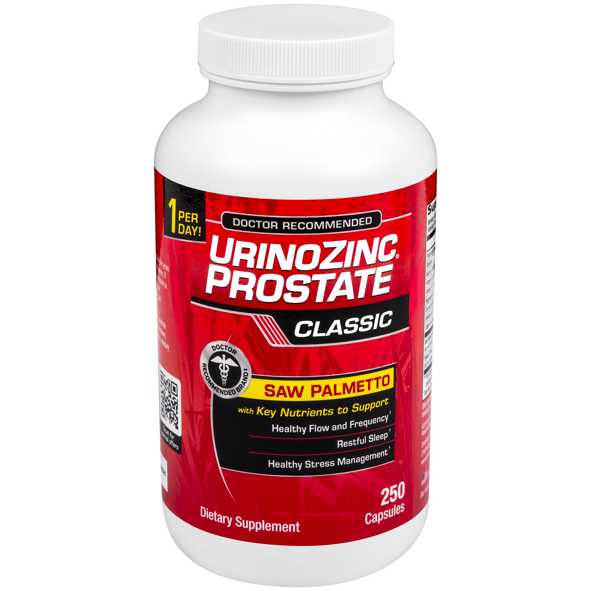 Urinozinc Classic Prostate Supplement for Men Capsules, 250 Count
