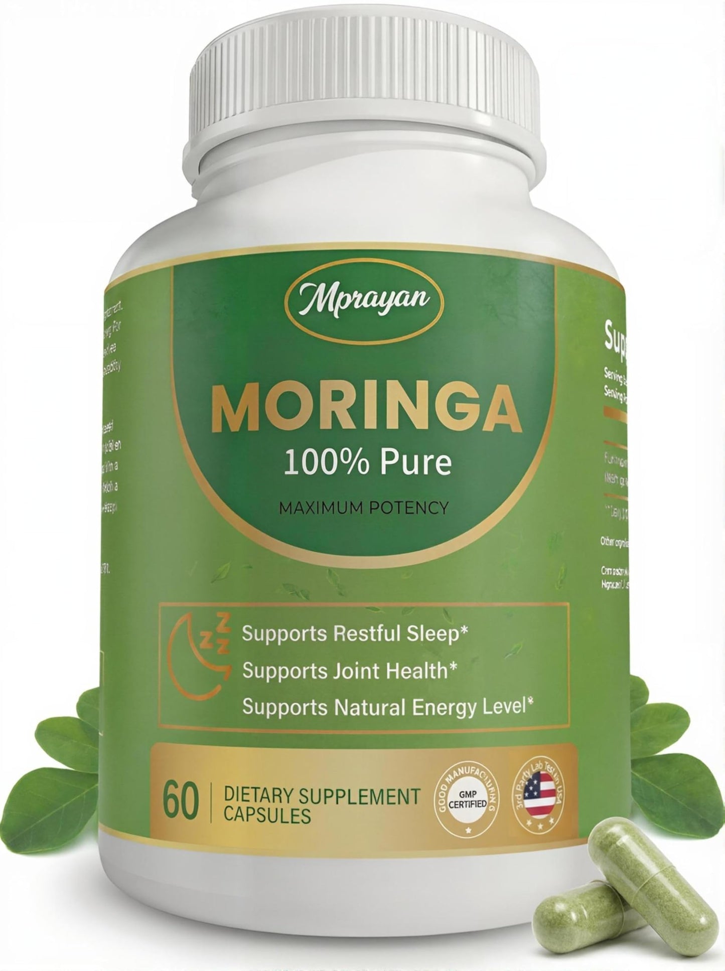 MPRAYAN Moringa Capsules, 60 Veg Capsules