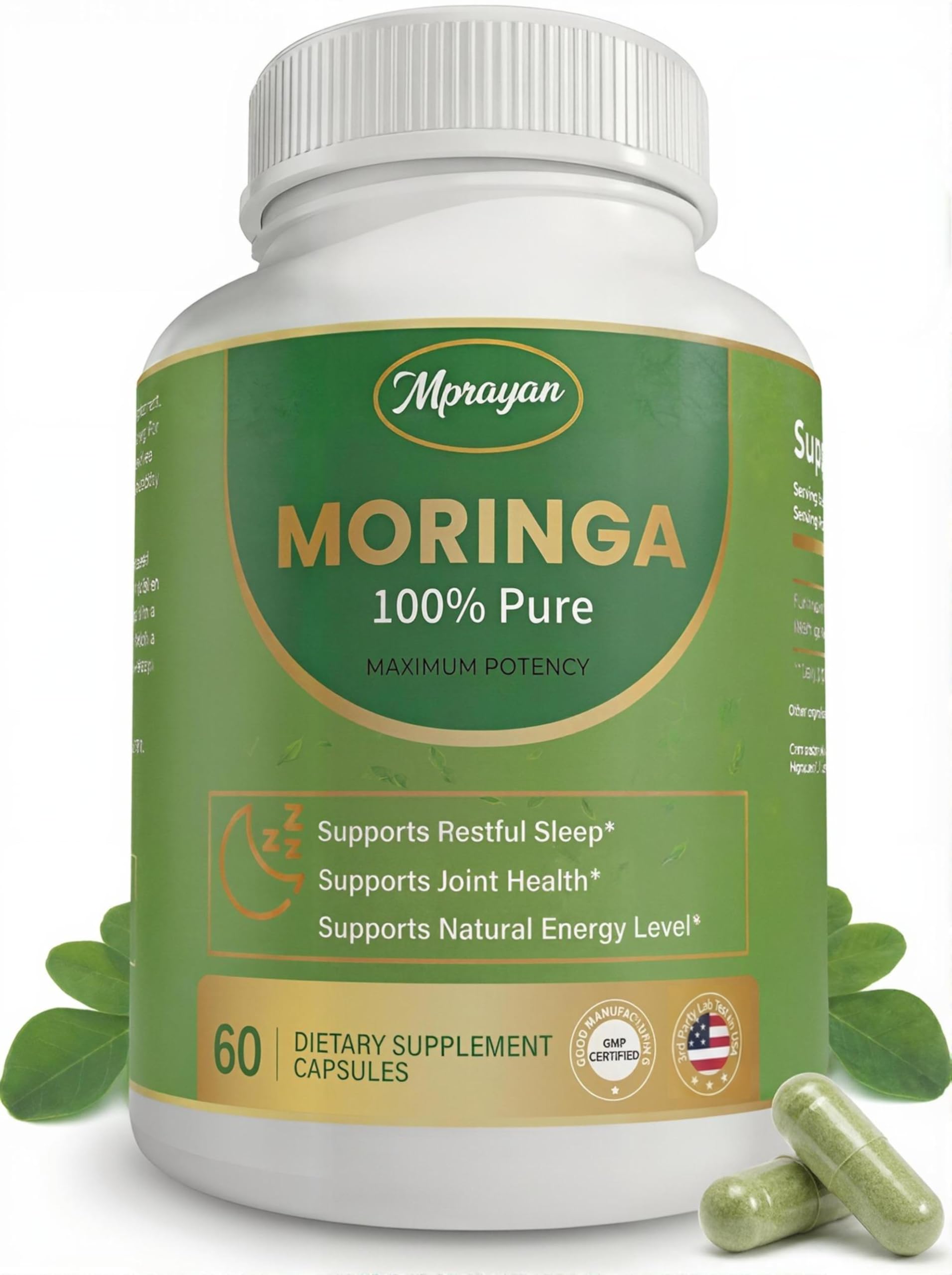 MPRAYAN Moringa Capsules, 60 Veg Capsules