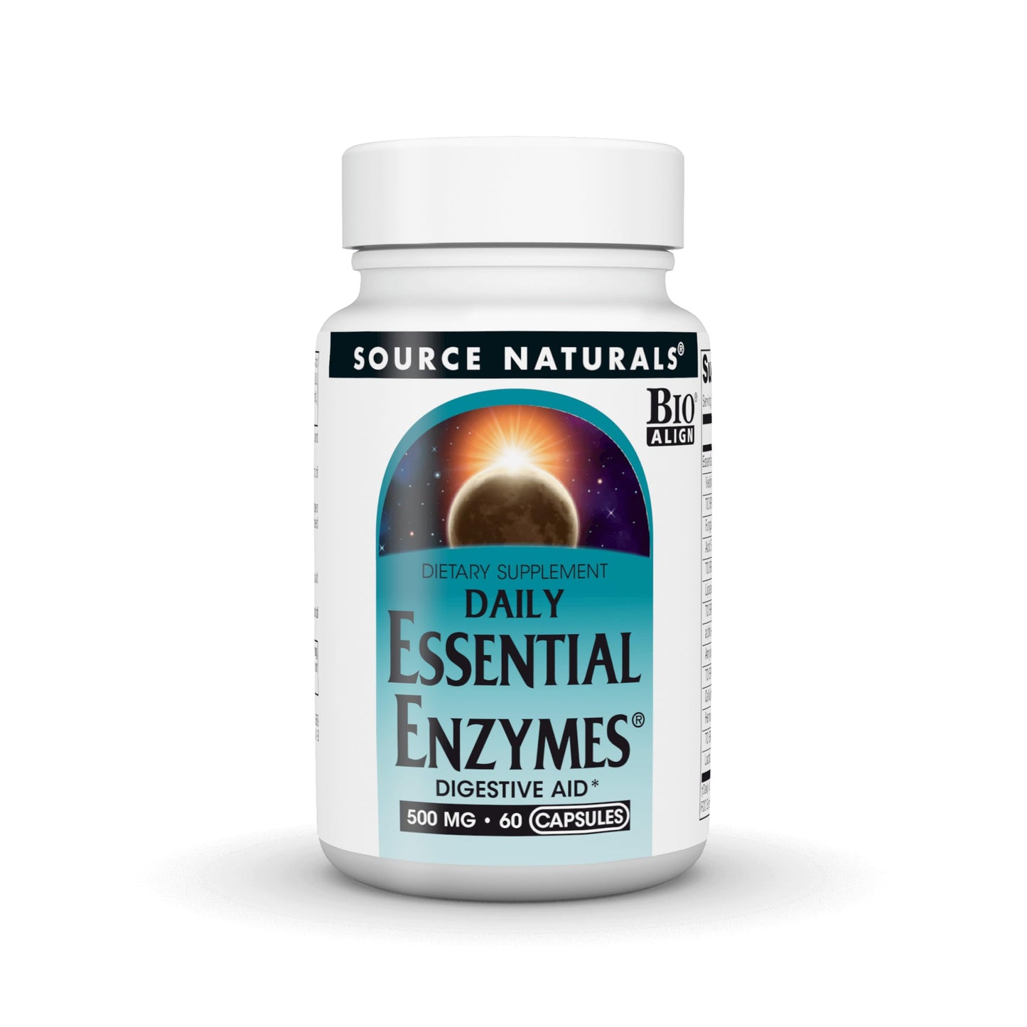 Source Naturals Essential Enzymes, Bio-Aligned Multiple Enzyme Supplement Capsule, 60 Capsules