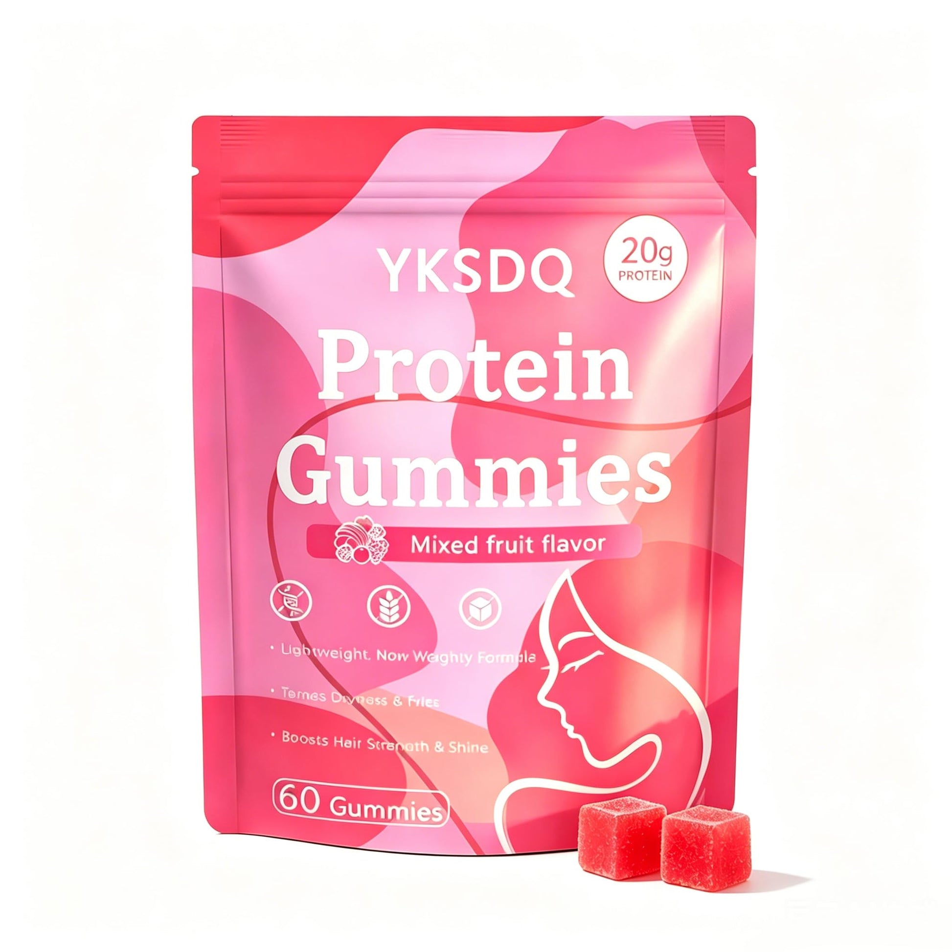 YKSDQ Protein Gummies for Women & Men, 60 Gummies