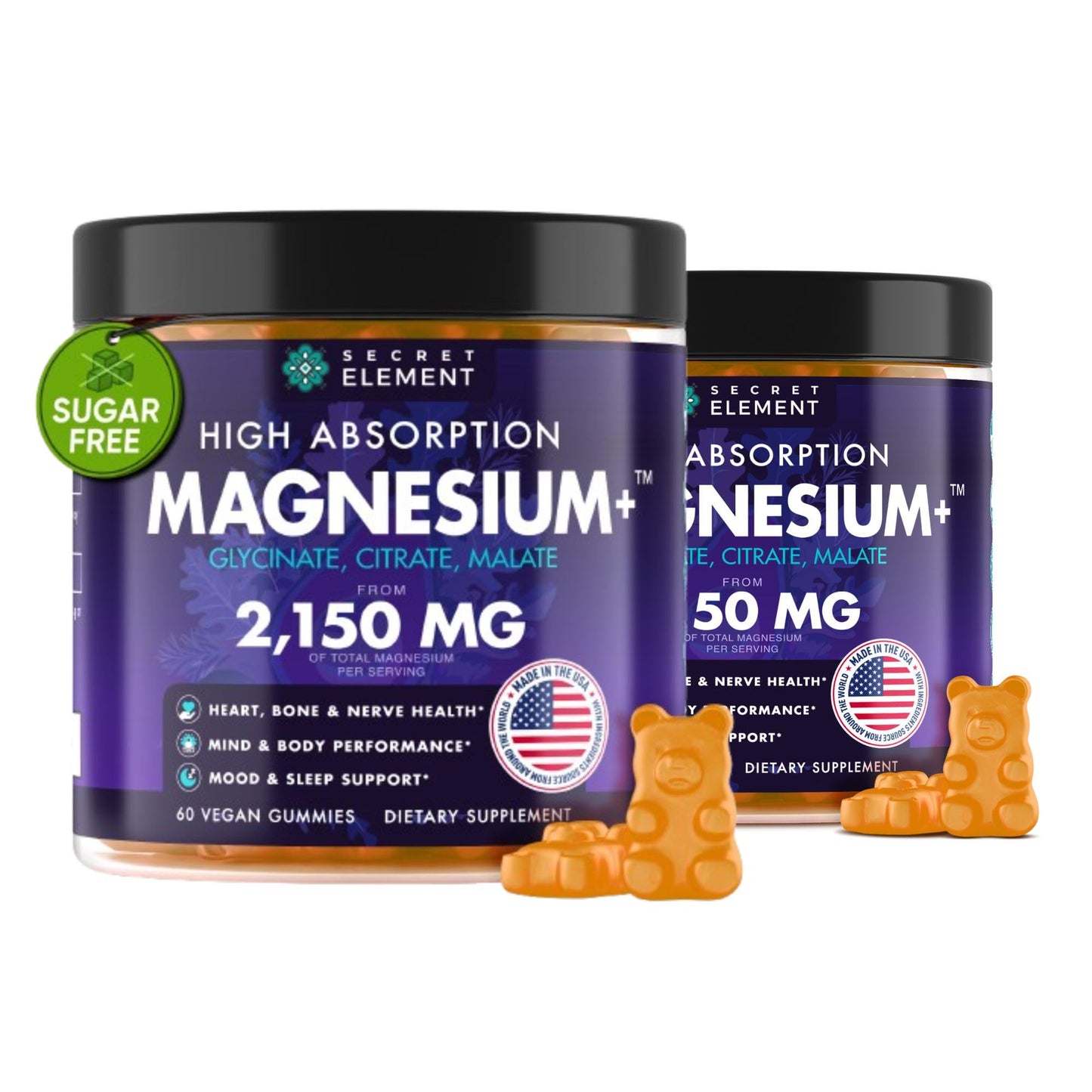 Secret Element Magnesium Glycinate Gummies 120 Count