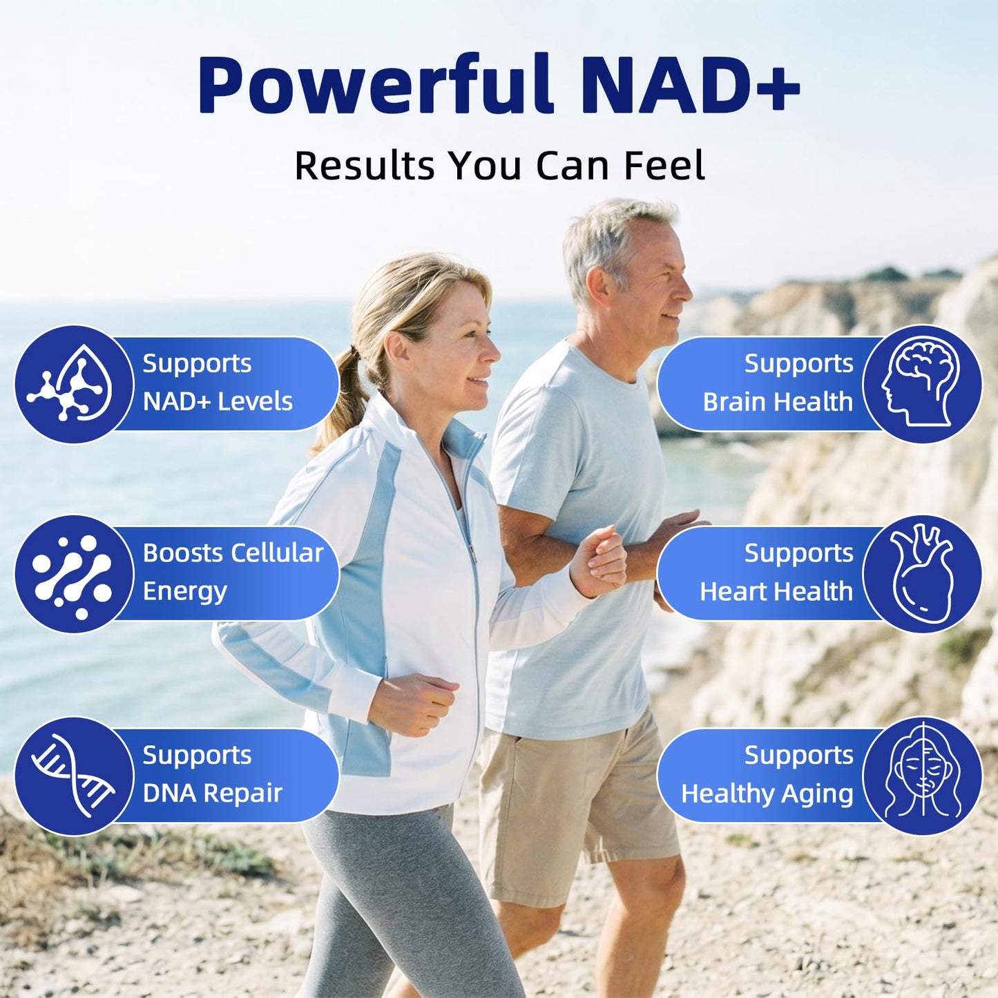HUXINSK NMN Supplement 1000mg 4-in-1 Liposomal NMN for NAD+ Supplement Capsules 60 Capsules