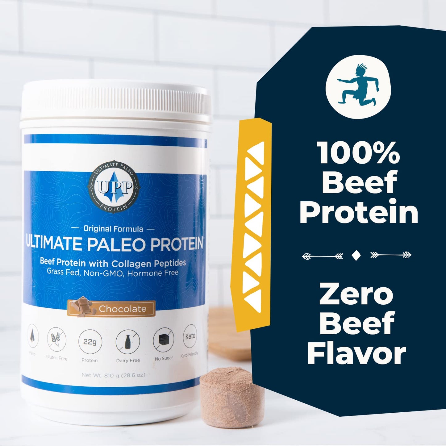 Ultimate Paleo Protein Premium Grass Fed Beef Protein with Collagen Peptides Powder, 32 Servings