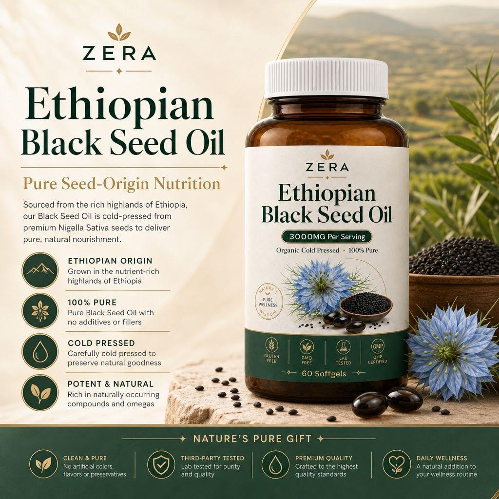 RAWBOLD Zera Ethiopian Black Seed Oil Capsules, 180 Capsules