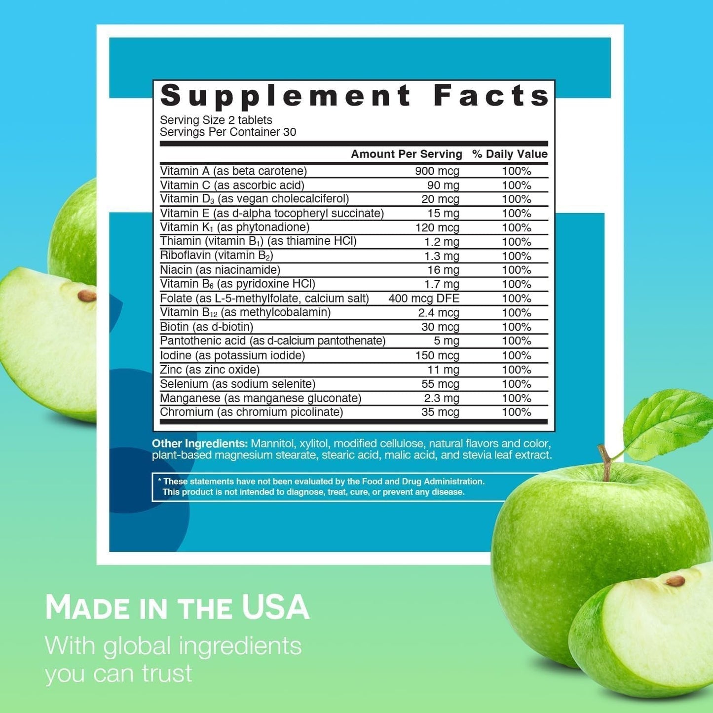 EZ Melts Multivitamin Without Iron Tablets, 120 Count