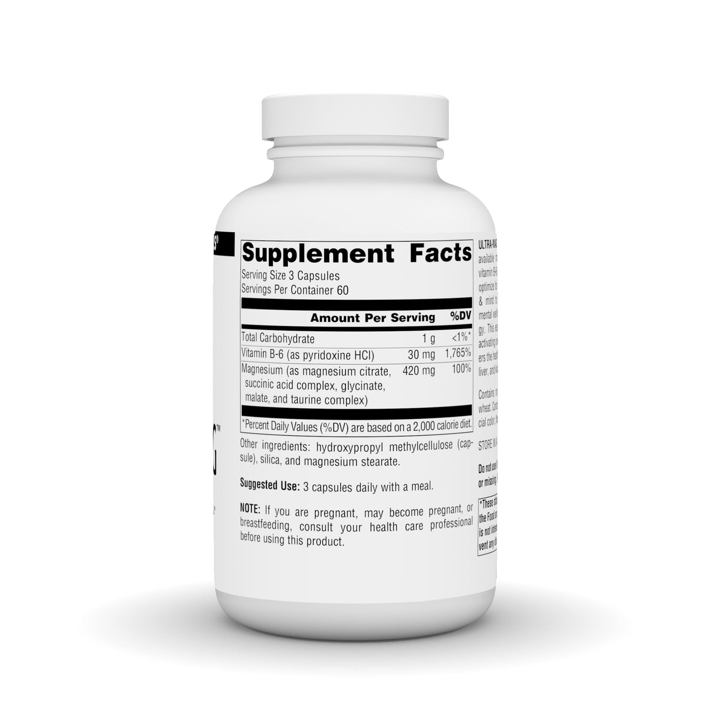 Source Naturals Ultra-Mag 5-in-1 Bioavailable Magnesium Vegan Capsules, 180 Capsules