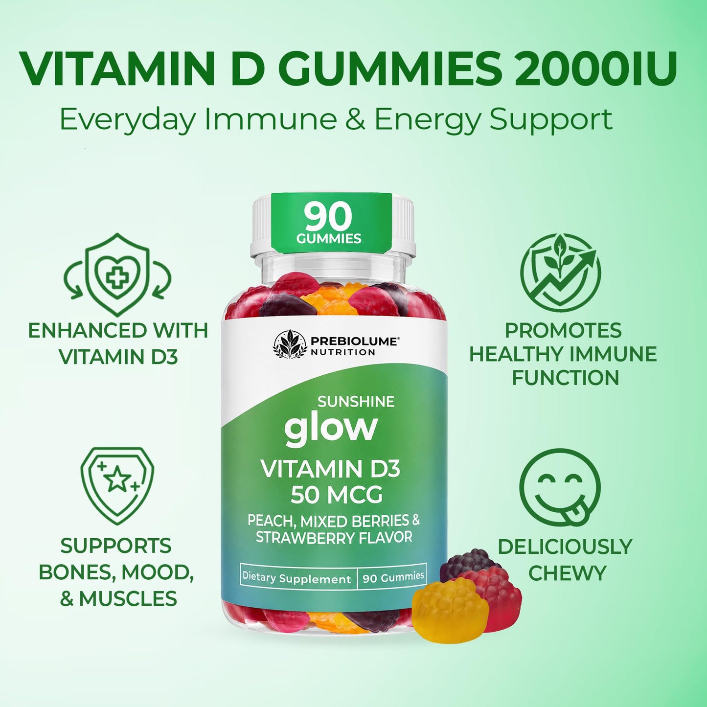 Prebiolume Vitamin D3 Capsule 90 Count