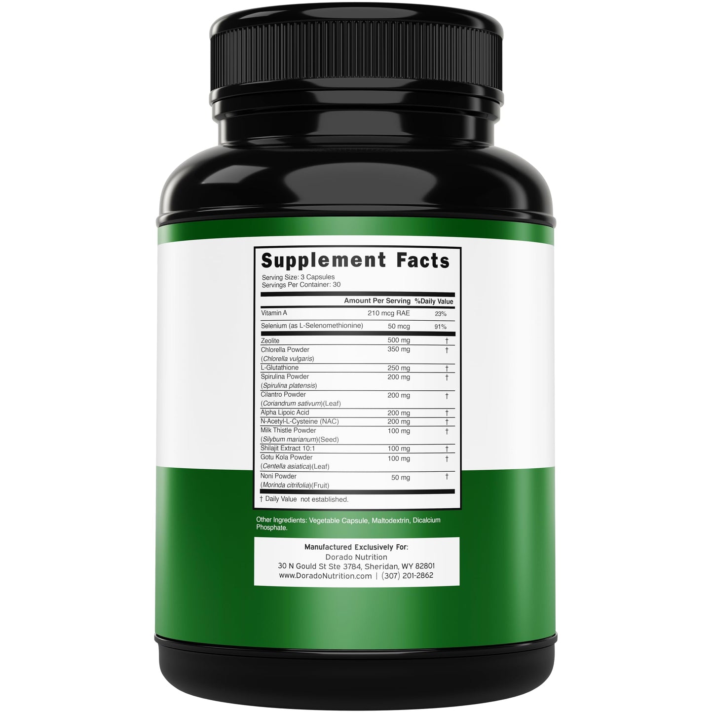 DORADO NUTRITION Zeolite Detox for Adults (12 in 1 Formula - Milk Thistle, Alpha Lipoic Acid, N-Acetyl-L-Cysteine, Spirulina Powder & More) Zeolite Cleanse Supplement Immune Support for Adults - 90 Vegan Capsules