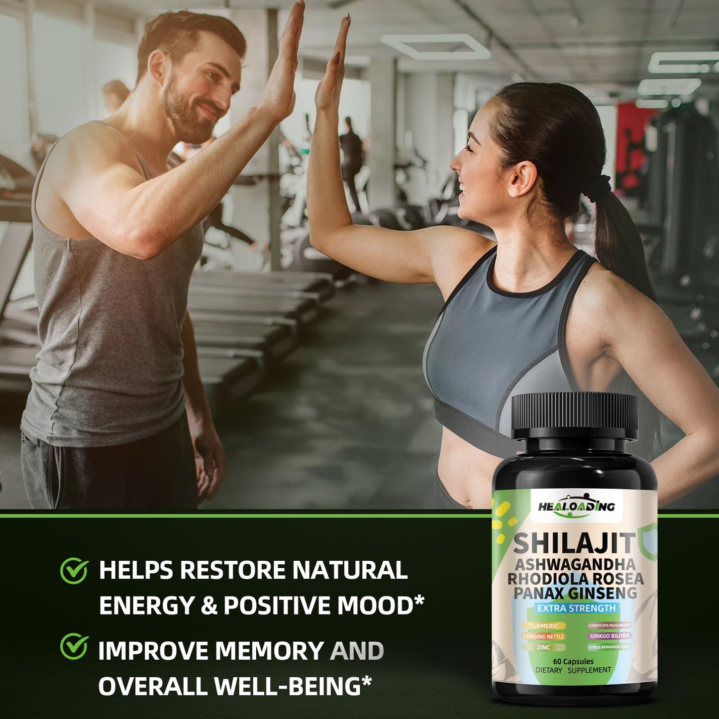 HEALOADING Himalayan Shilajit Capsules, 60 Count