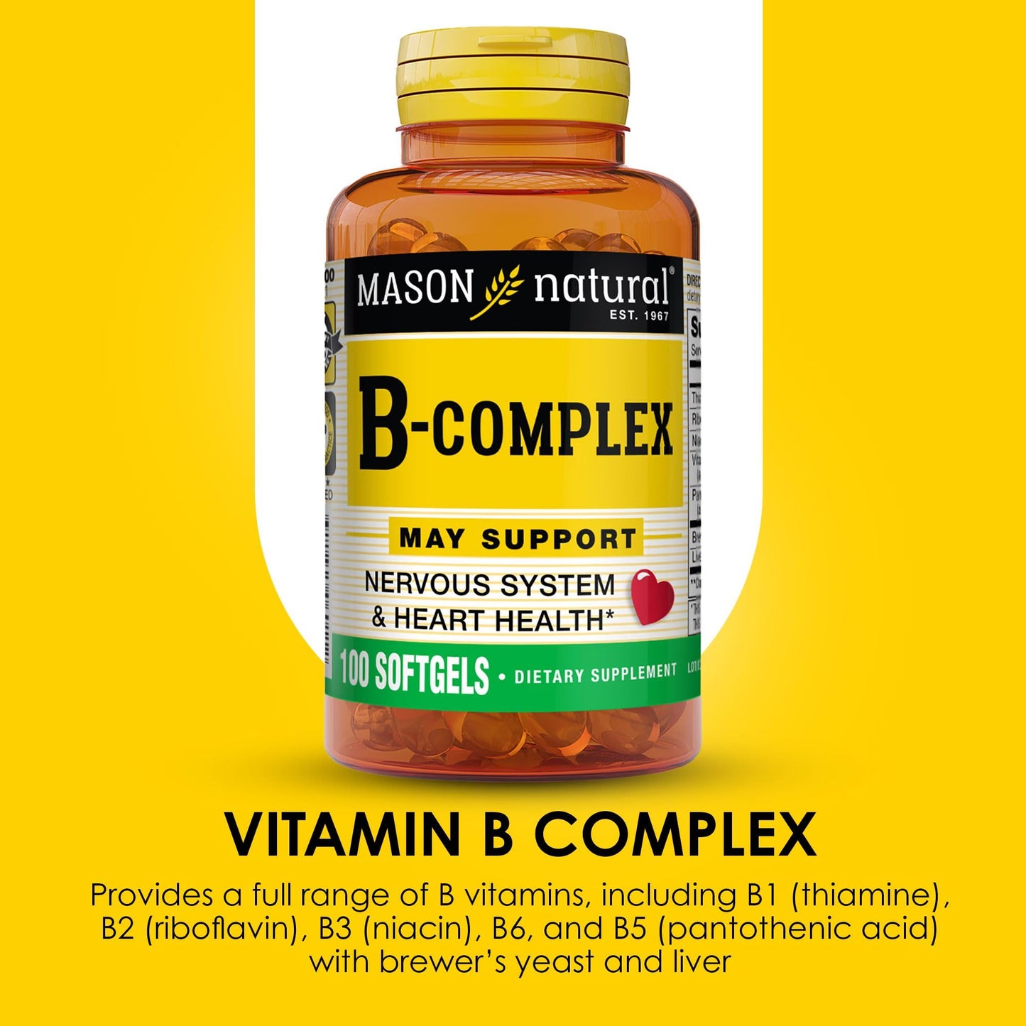 Mason Natural Vitamin B Complex 300 Softgels