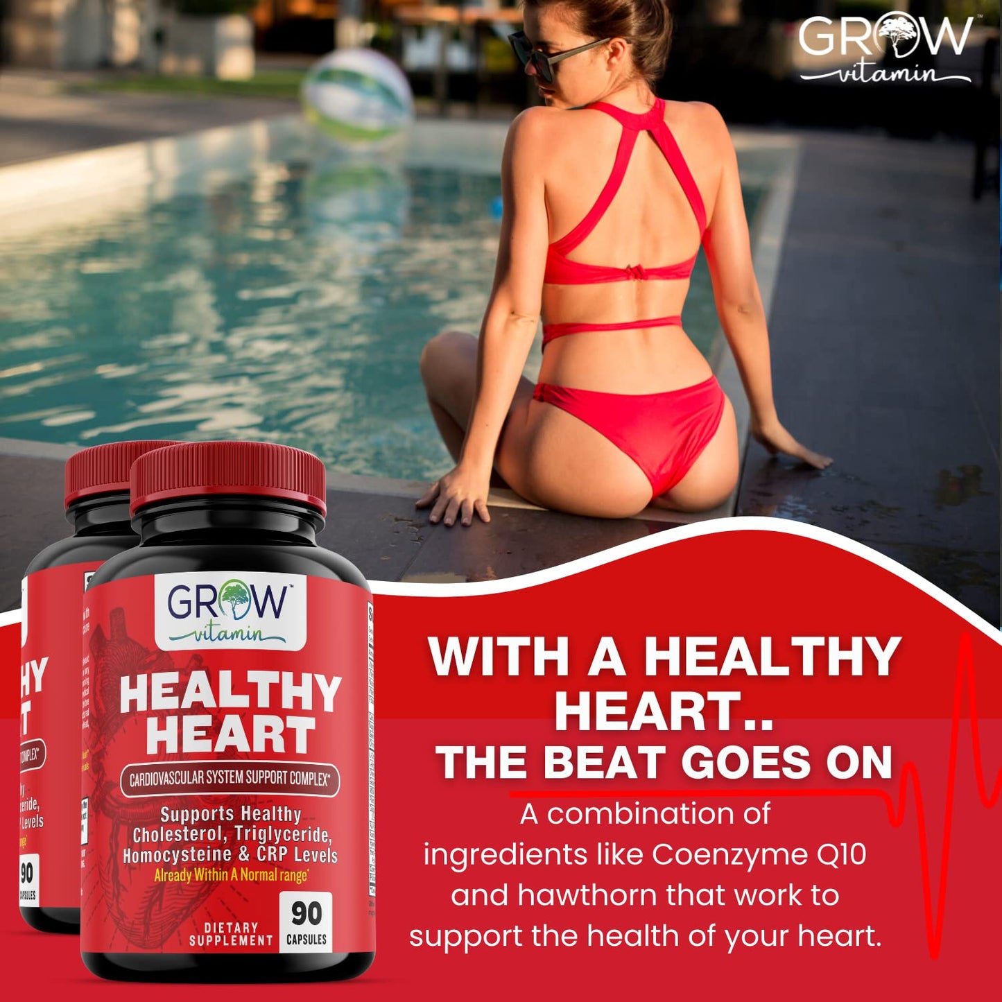 Grow Vitamin Heart Support Capsule, 90 Count