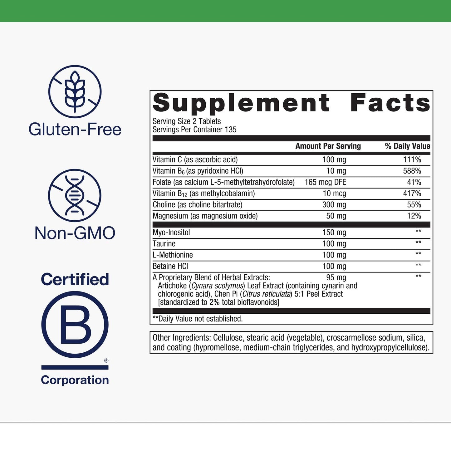 Metagenics Lipo-Gen Lipotropic Liver & Gallbladder Support Tablets with Vitamin B12, Choline, Inositol & Artichoke Extract - Supports Fat Metabolism & Detoxification, 270 Tablets