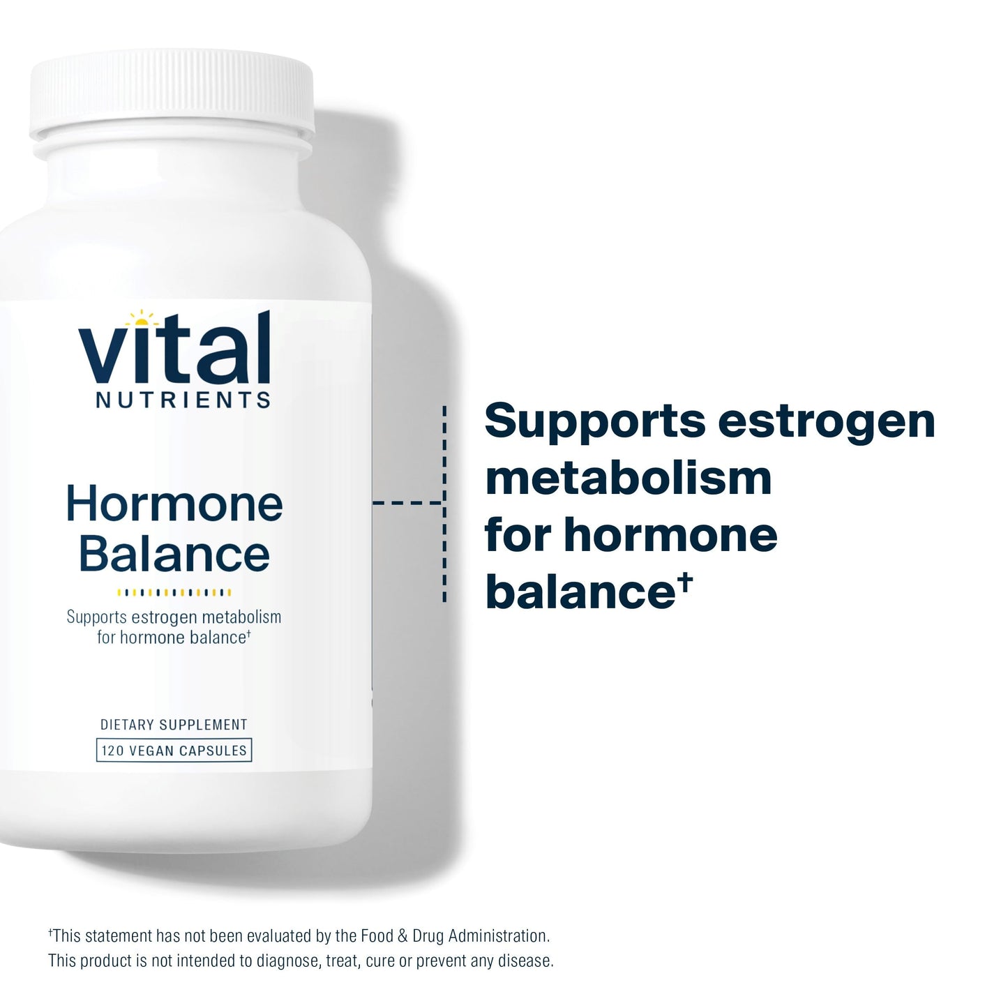 Vital Nutrients Hormone Balance DIM Supplement with Flax Lignans - Vegan, Diindolylmethane for Women and Men, Dairy and Soy Free, Non-GMO, 120 Capsules