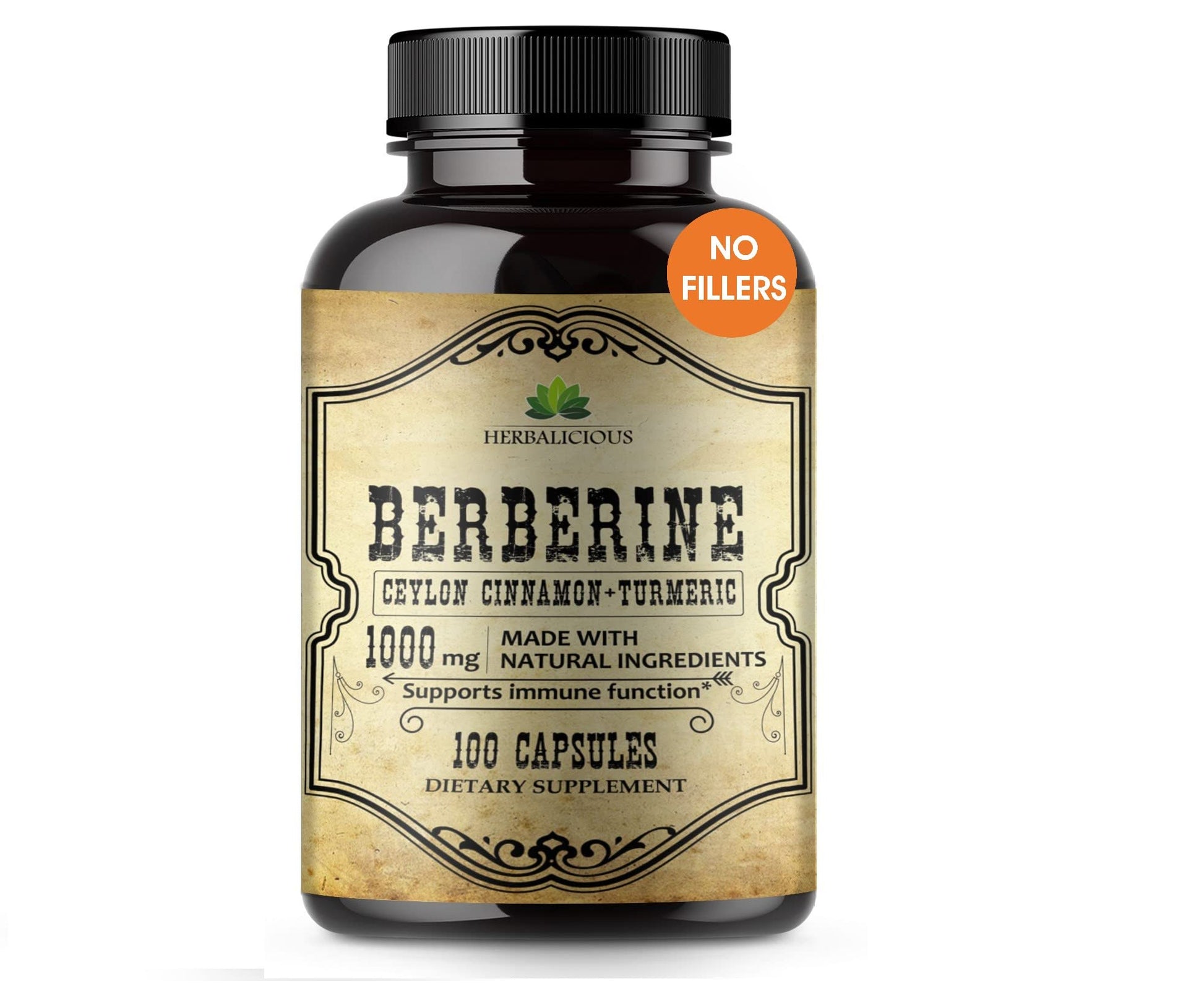 HERBALICIOUS Berberine Capsules, 100 Capsules