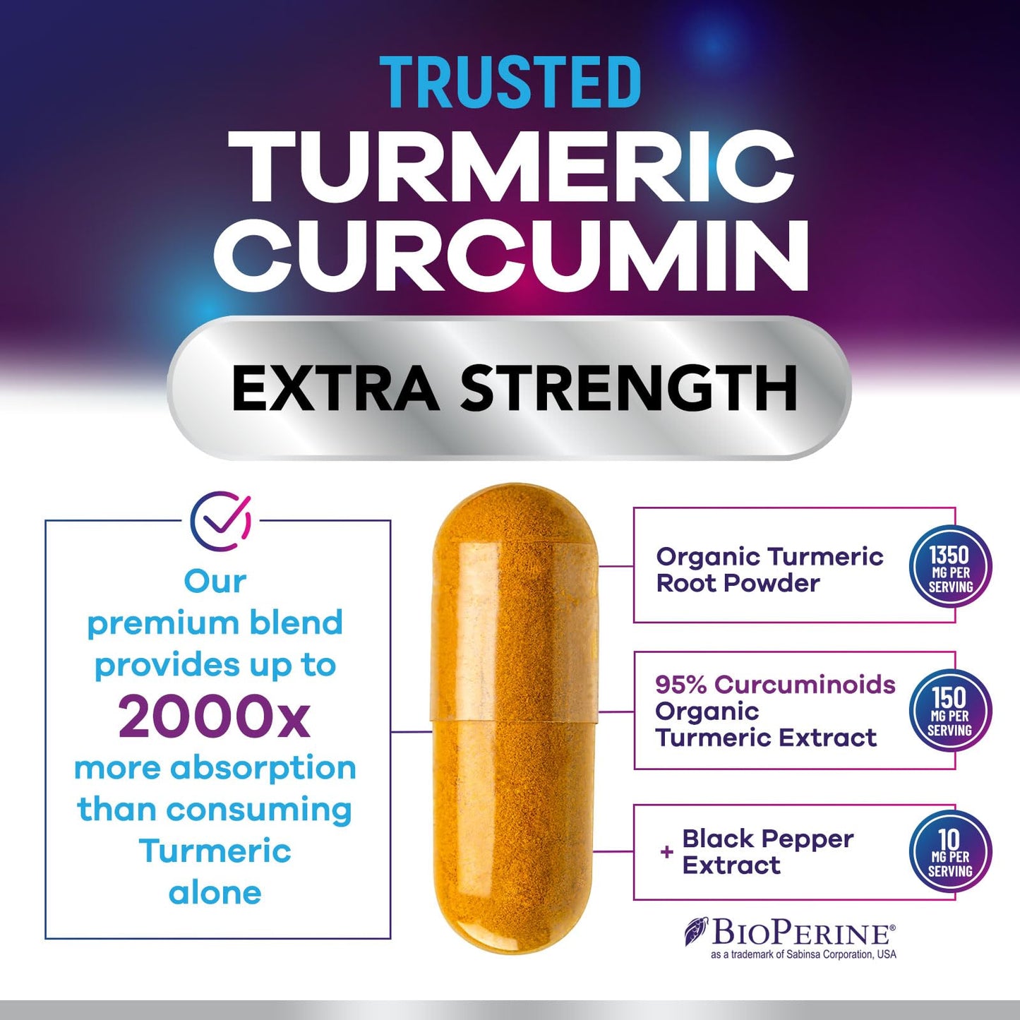 Nature's Peak Turmeric Curcumin Supplement Capsule 240 Capsules