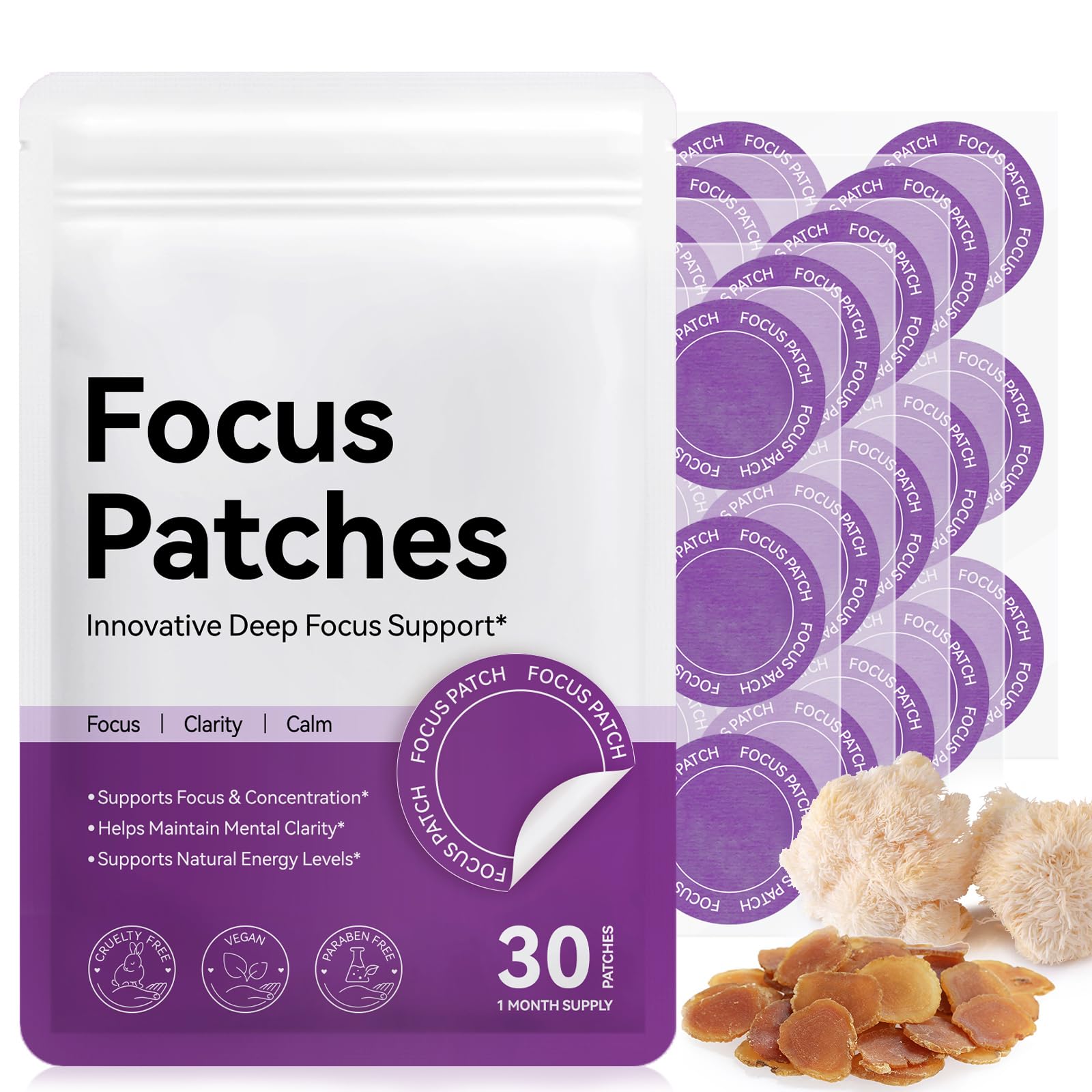 NBTREKTIE Focus Calm with Red Ginseng Lion's Mane Mushroom Tablet 30 Count