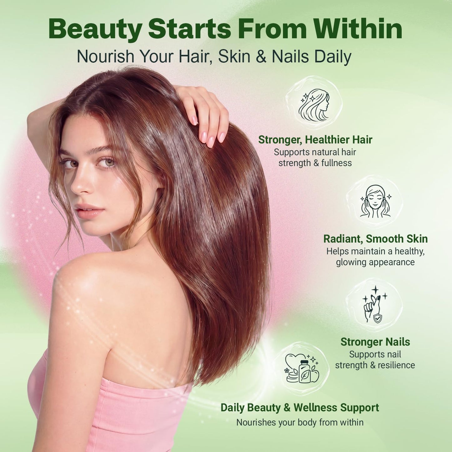 Ormelique Hair Skin and Nails Gummies with Biotin 6000mcg, 60 Count