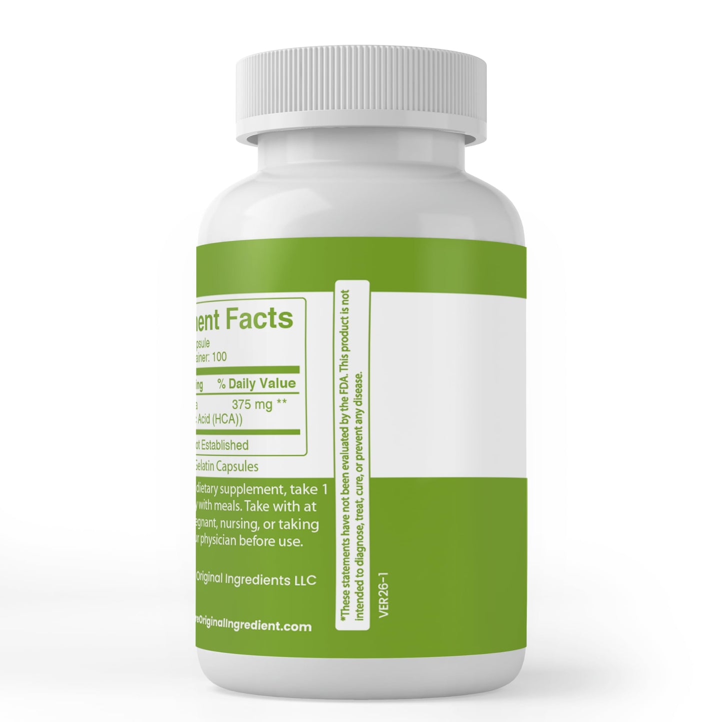 PURE ORIGINAL INGREDIENTS Garcinia Cambogia Capsules 100