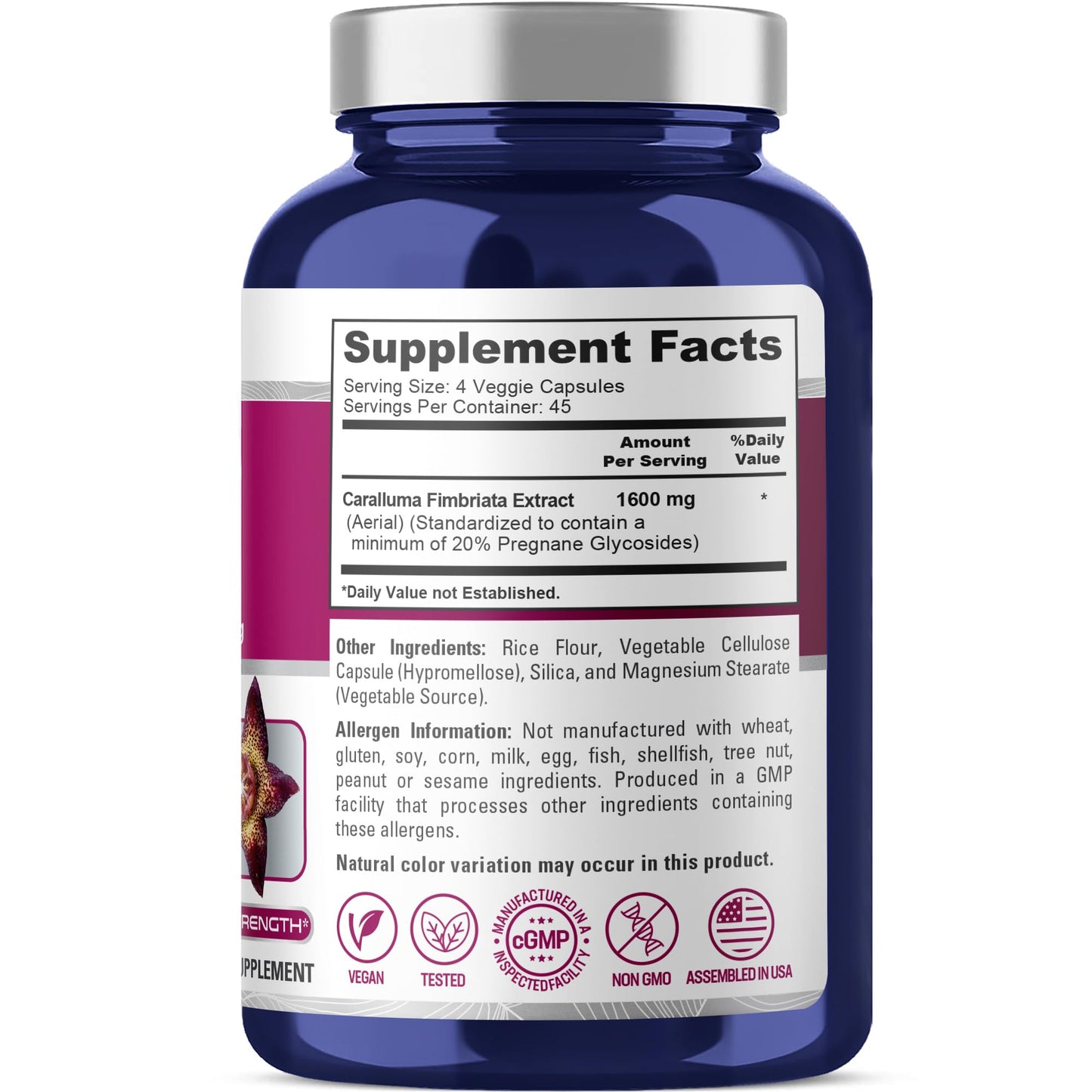 NusaPure Caralluma Fimbriata 1600mg Capsule, 180 Capsules