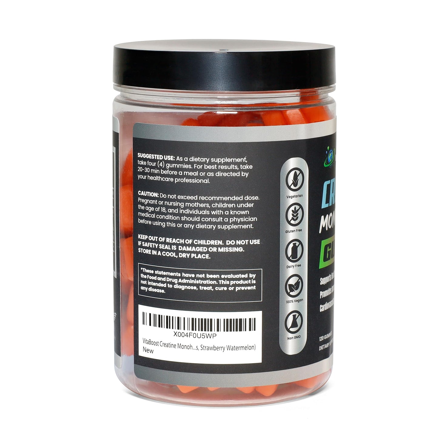 VitaBoost Creatine Gummies Chewable 120 Count
