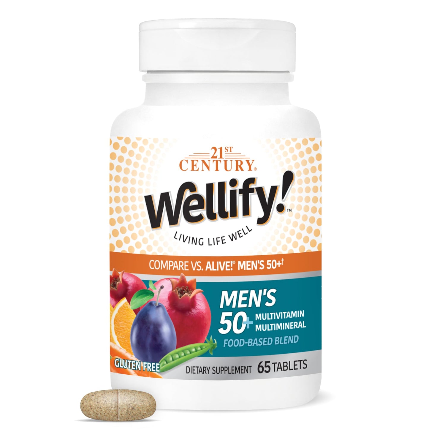 21st Century Wellify Men's 50+ Multivitamins with Minerals Tablet, 65 Count
