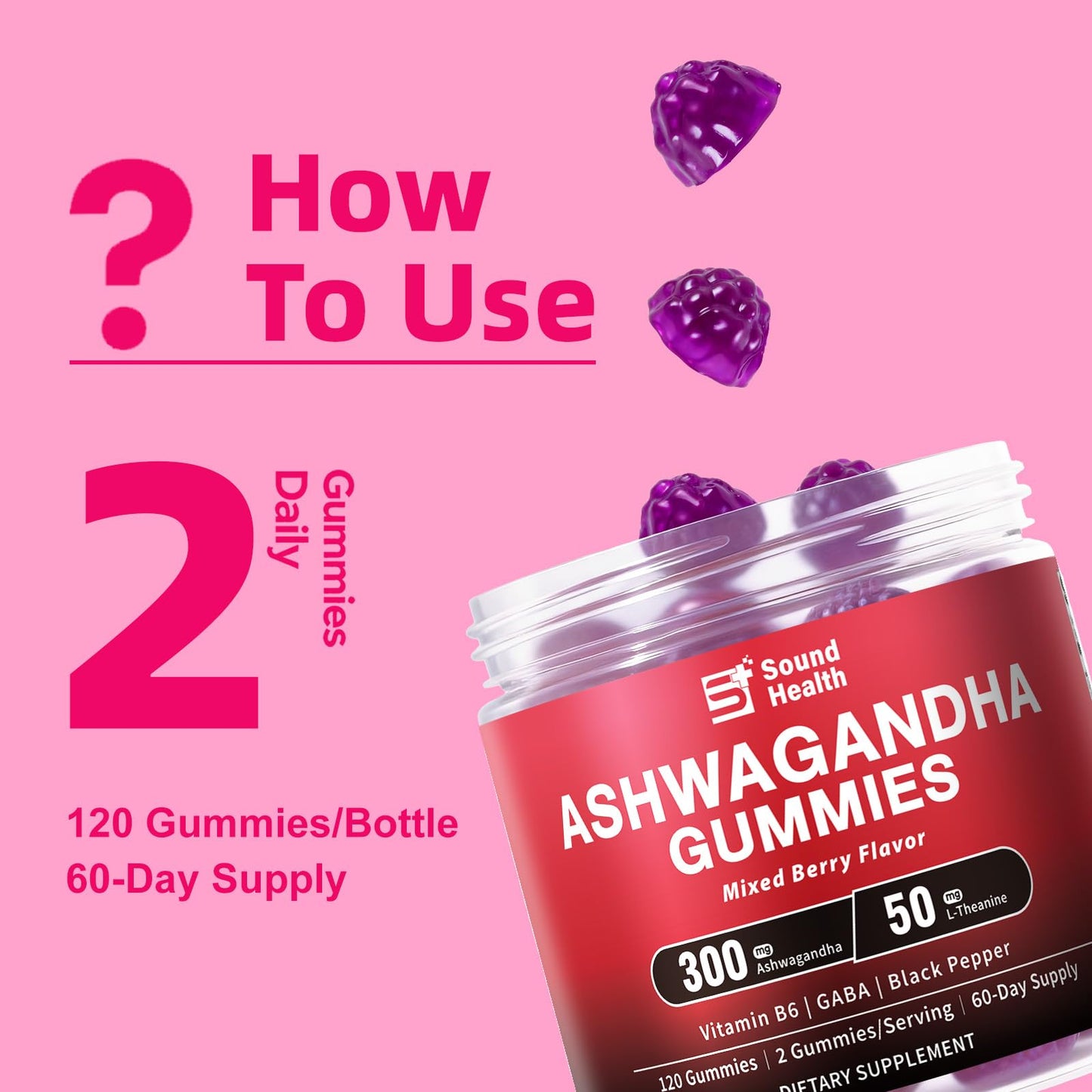 Sound Health Bloom Ashwagandha Gummies 120 Count