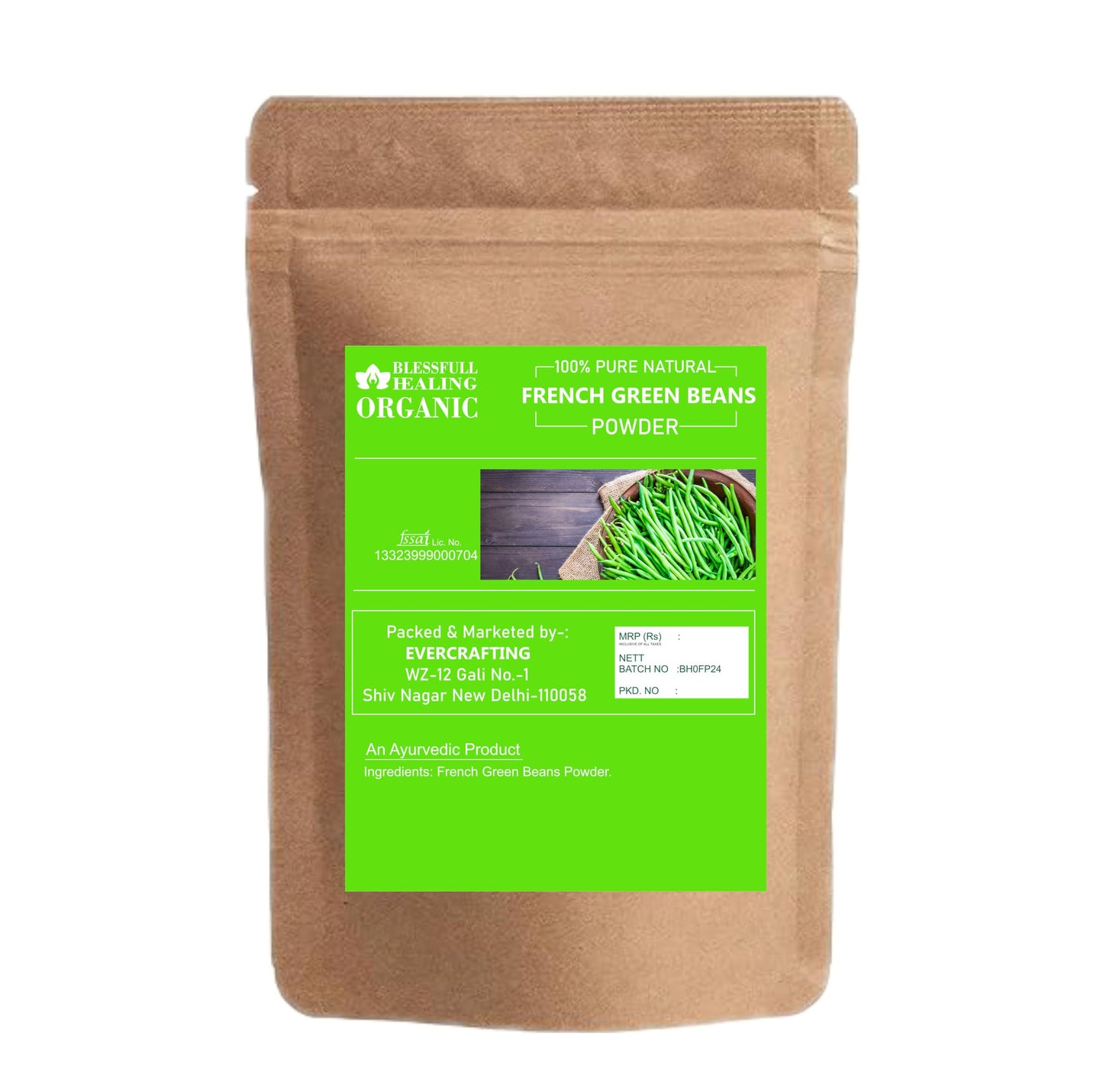 Blessfull Healing Organic French Green Beans Powder, 10.58 oz