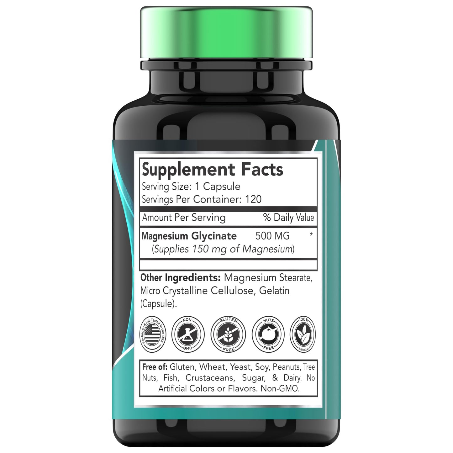 tnvitamins Magnesium Glycinate 500mg Capsule, 120 Count
