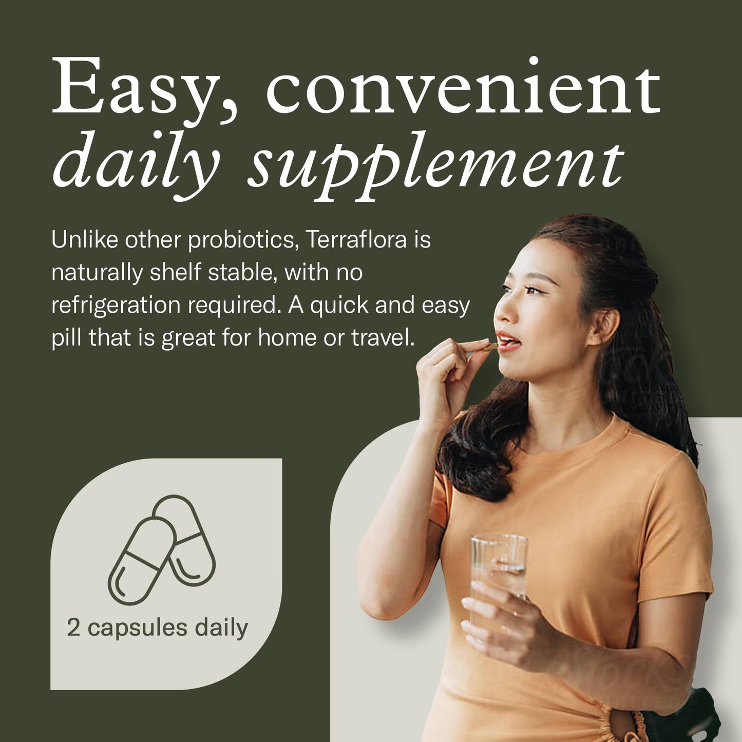 Enviromedica Terraflora Daily Care Synbiotic Probiotics and Prebiotics for Women and Men Capsules 60 Count