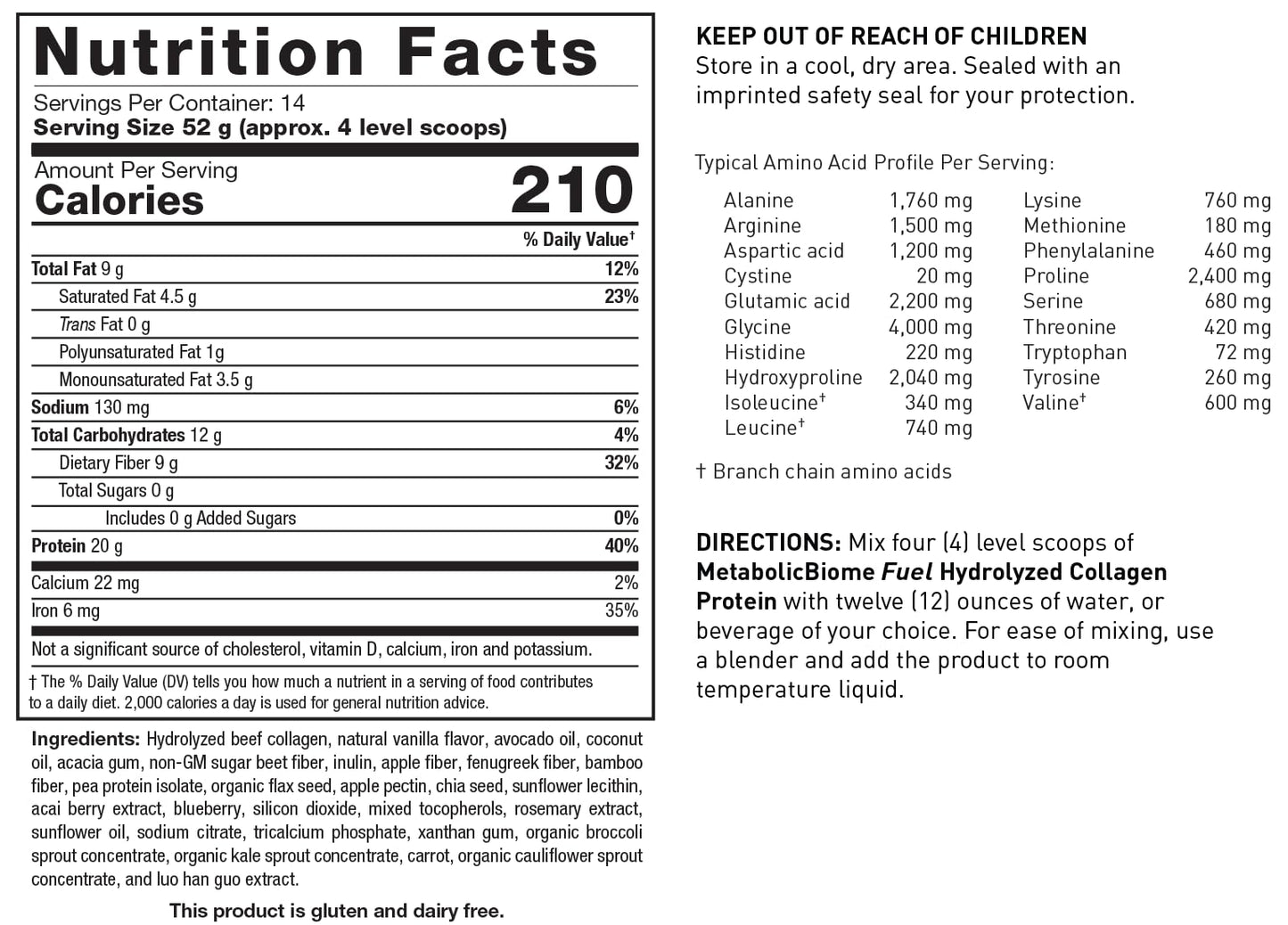 BIOTICS RESEARCH MetabolicBiome Fuel Hydrolyzed Collagen Protein Powder Vanilla, 25 oz