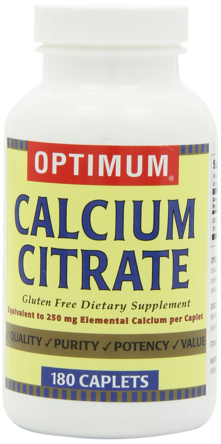 Nature's Way Optimum Calcium Citrate Caplets, 180 Count