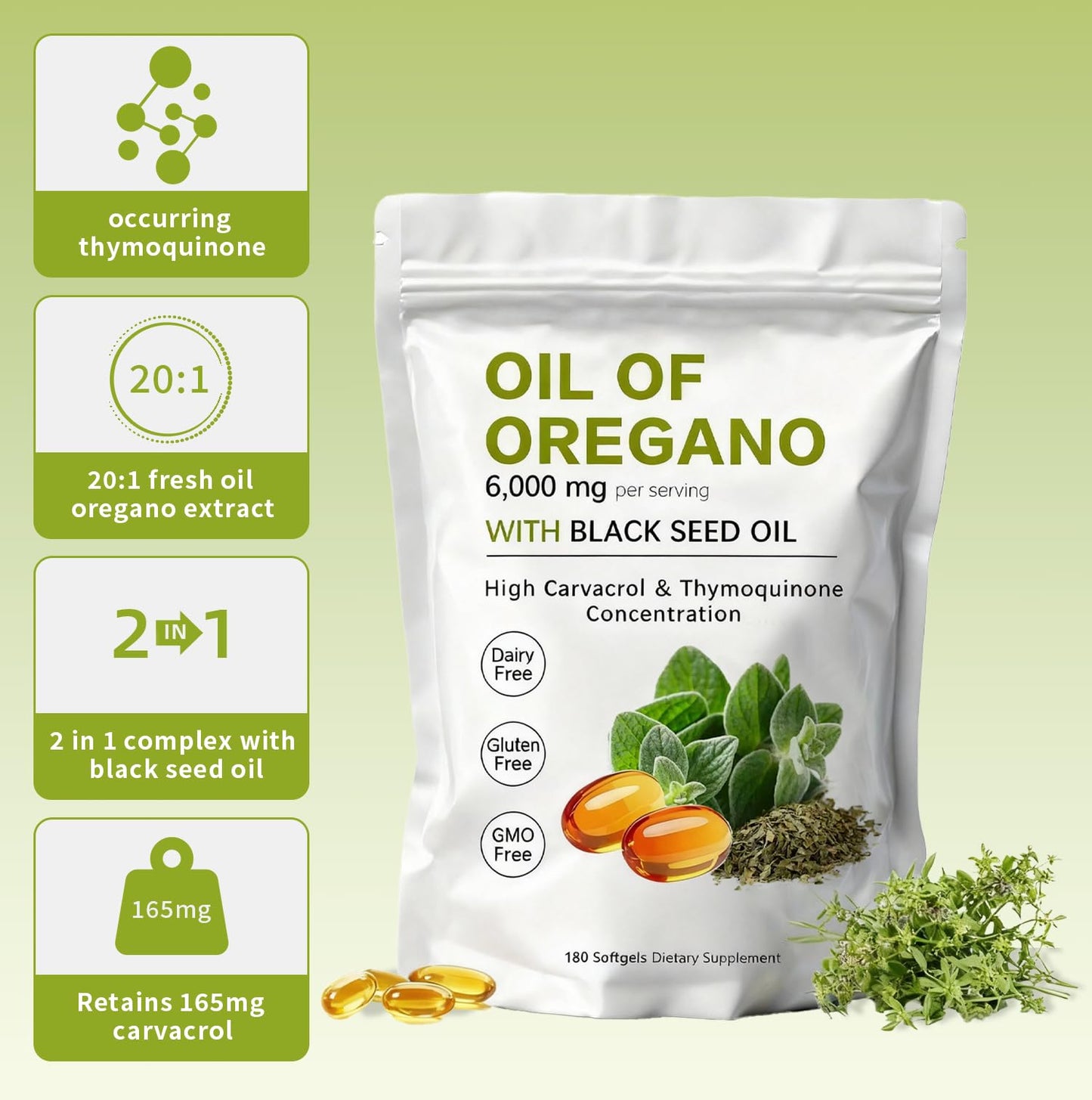 KITABIO Oil of Oregano Softgels 360 Softgels