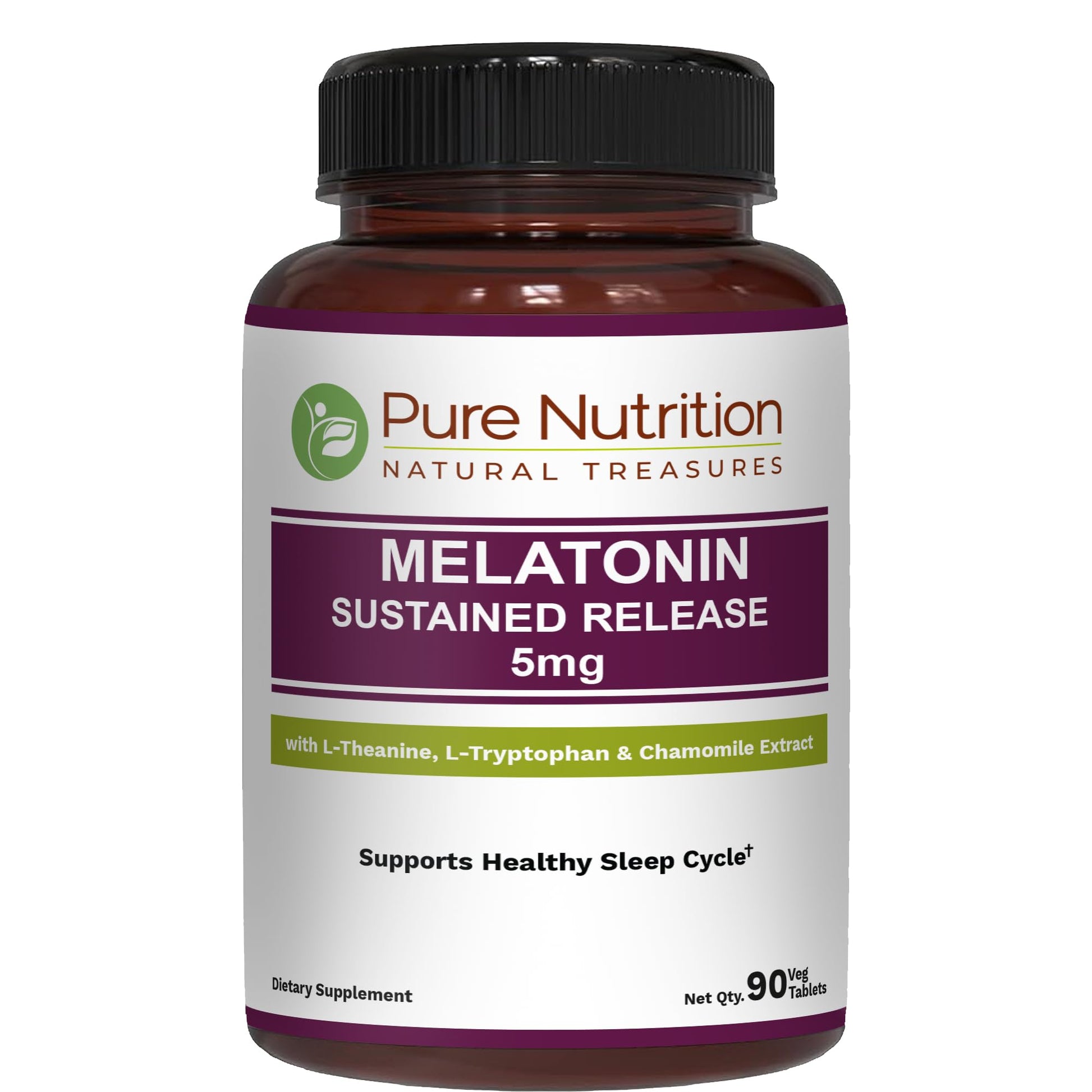 PURE NUTRITION NATURAL TREASURES Melatonin 5mg with Valeriana Wallichii Tablets, 90 Count