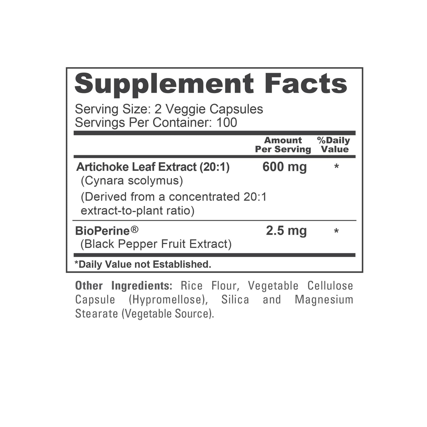 NusaPure Artichoke Capsules, 200 Count